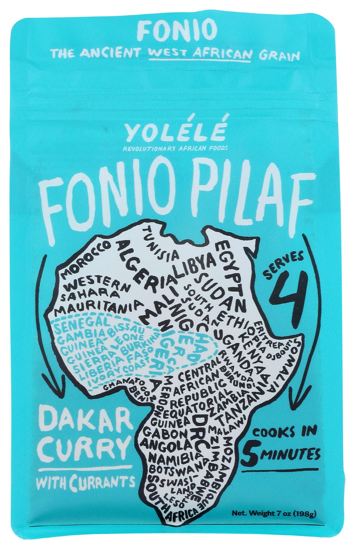 YOLELE Dakar Curry Fonio Pilaf, 7 OZ