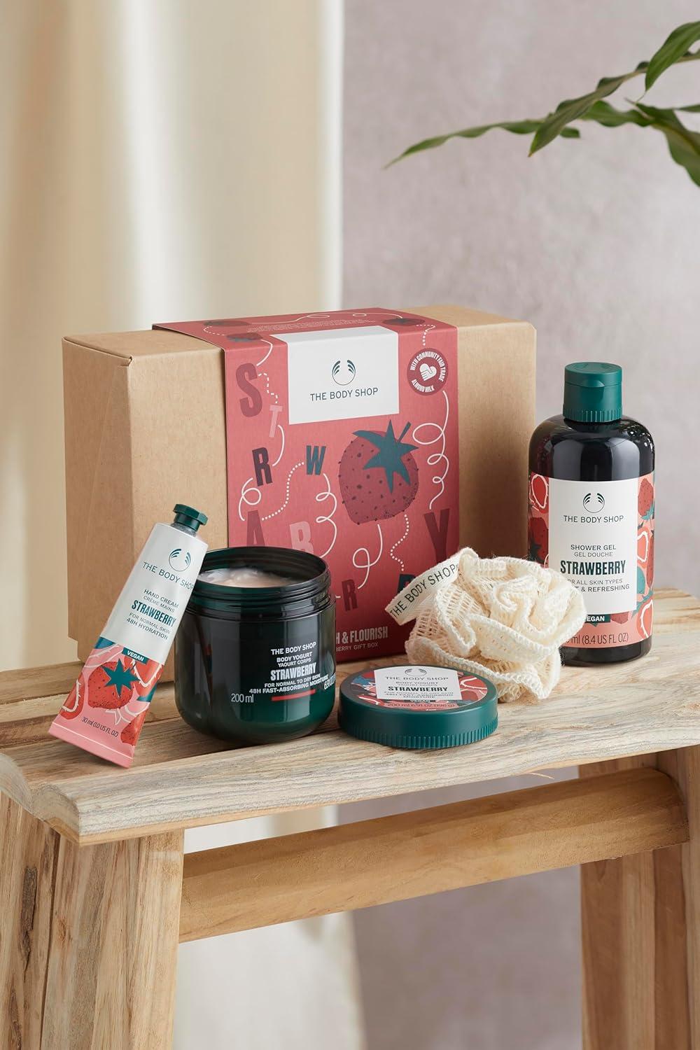 THE BODY SHOP STRAWBERRY SET Bath \u0026 Body Works Strawberry Pound Cake Set - Lotion, Mist, Gel