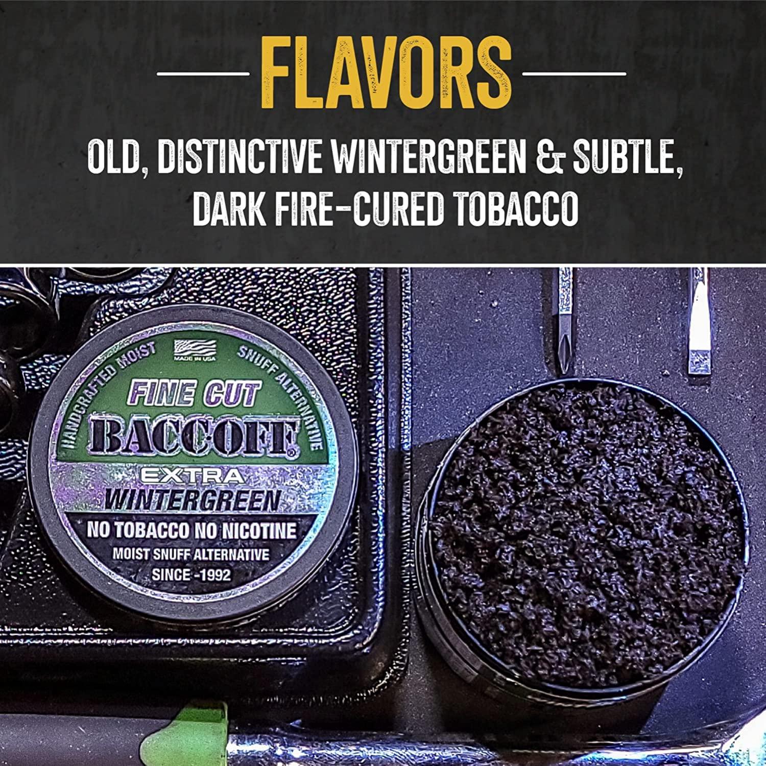 fine cut wintergreen tobacco BaccOff Extra Wintergreen Fine Cut 1.1oz (Pack of 10) - Tobacco-Free &  Nicotine-Free Snuff Alternative | Buy Now with Express International  Delivery