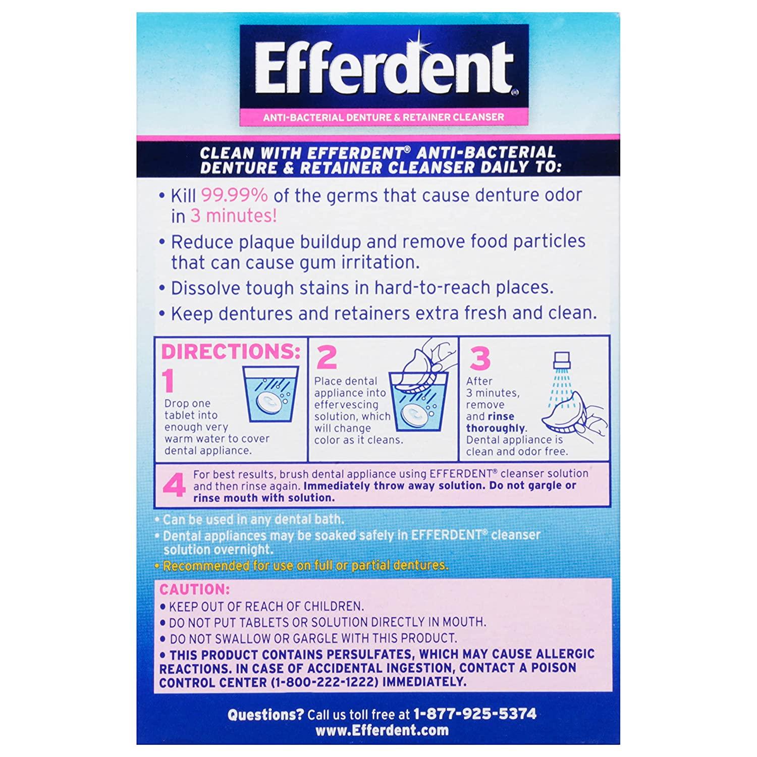 Efferdent Denture Cleanser Tablets Complete Clean 126 Tablets