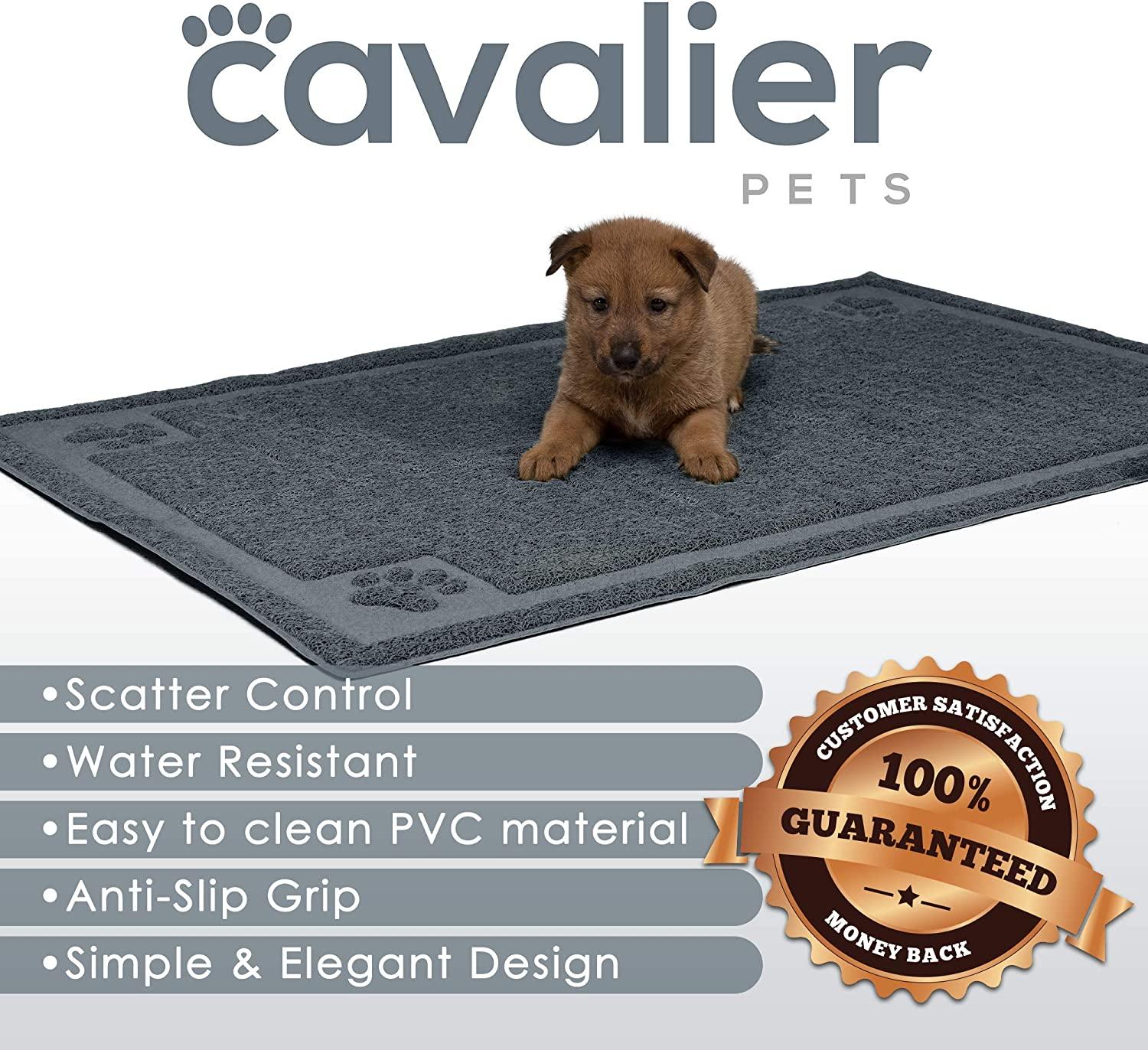 Cavalier Pets, Dog Bowl Mat for Cat and Dog Bowls, Silicone Non-Slip  Absorbent Waterproof Dog Food Mat, Easy to Clean, Unique Paw Design Extra  Large (36-Inch) Grey