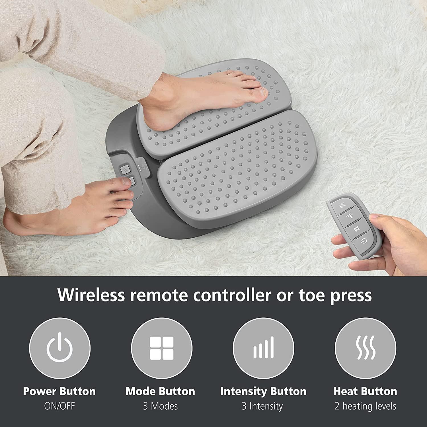 SNAILAX Vibration Foot Massager with Heat,Remote Control,Adjustable  Vibration Speed Electric Foot Massager Machine for Circulation,Plantar  Fasciitis, Pain Relief Grey - Vibration Massage