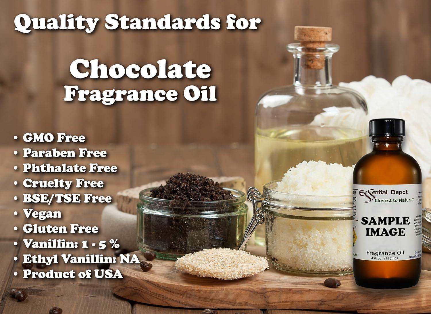 Chocolate Fragrance Oil oz Amber Glass Bottle Premium Scent