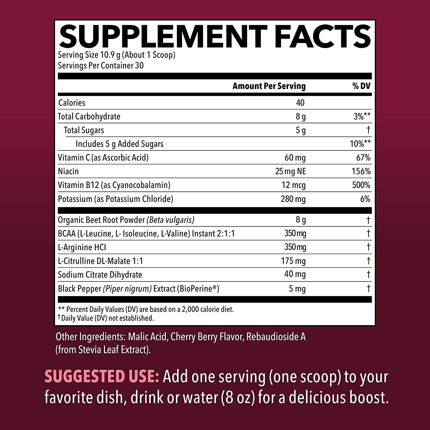 Organic Beet Root Powder for Workout Recovery & Athletic Endurance