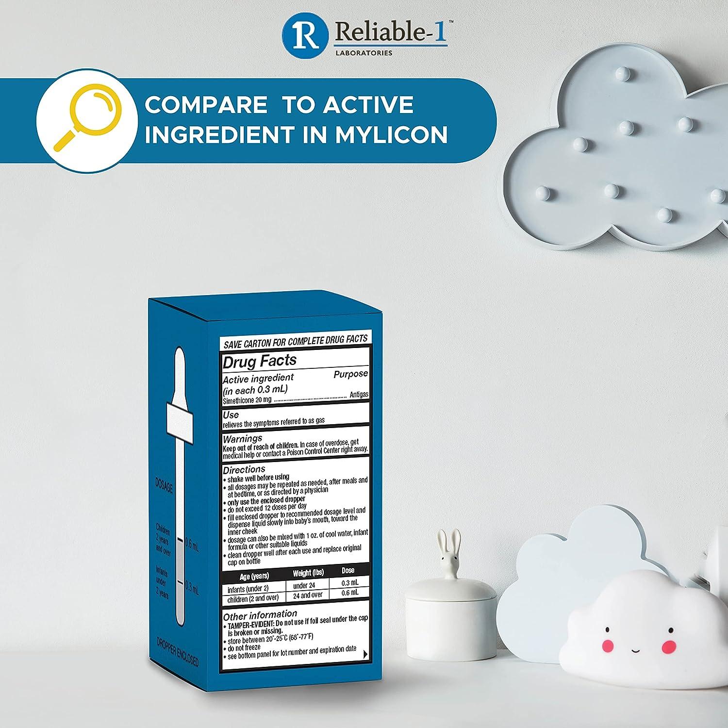 Reliable1 Laboratories Infants Gas Relief Drops Simethicone Baby Gas