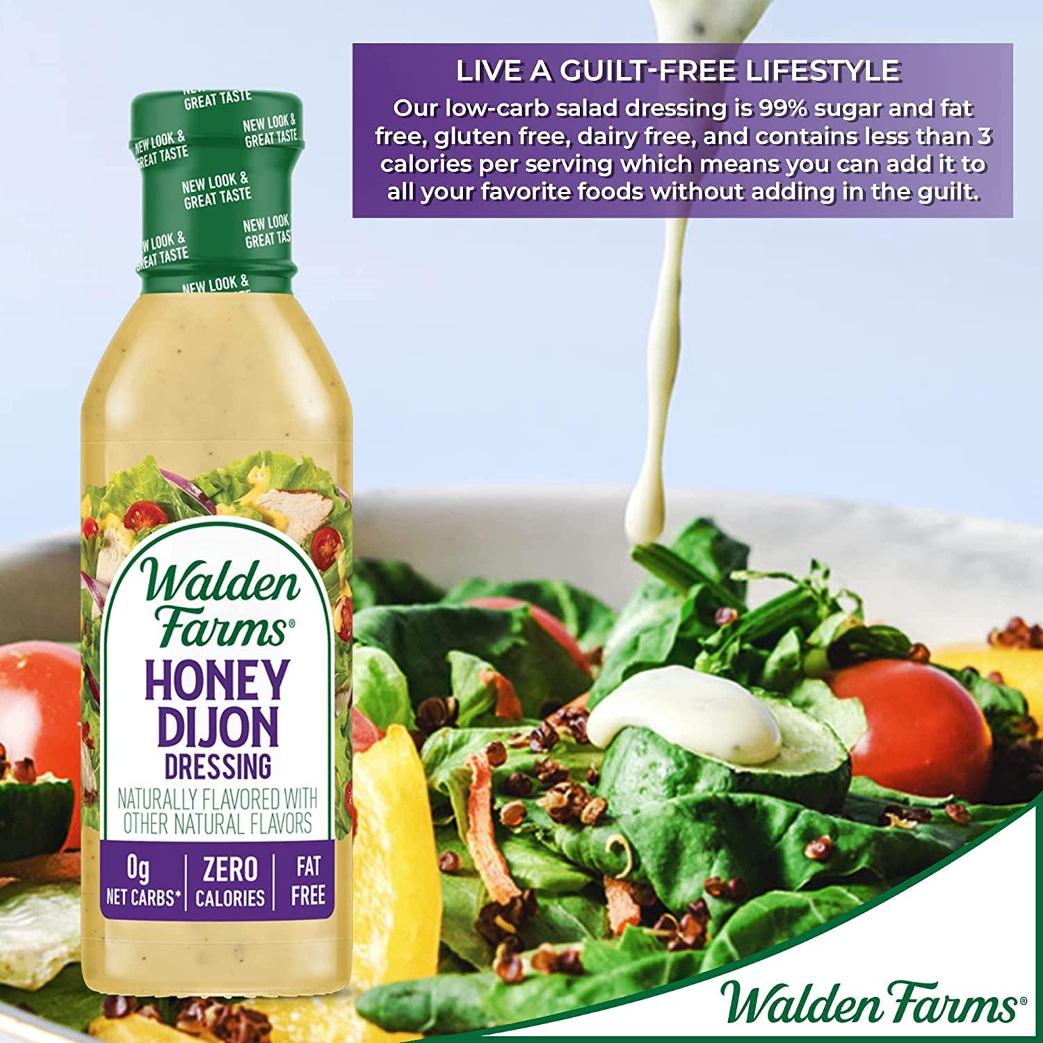 Walden Farms Honey Dijon Dressing 12 Oz. Bottle (Pack of 6) - No Carb Salad  Topper | Kosher Certified Condiment for Salads, Fish, Chicken, Burgers &  More | Buy Now with Express International Delivery | GoSupps.com