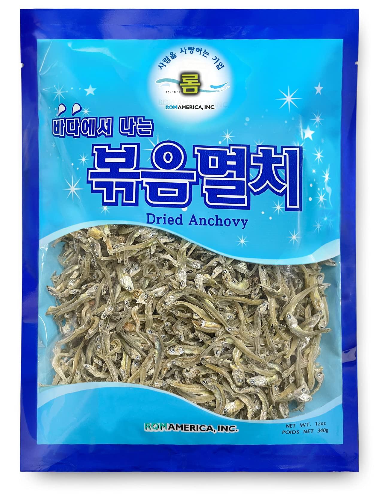 ROM AMERICA Korean Medium Whole Dried Anchovies Anchovy for Broth