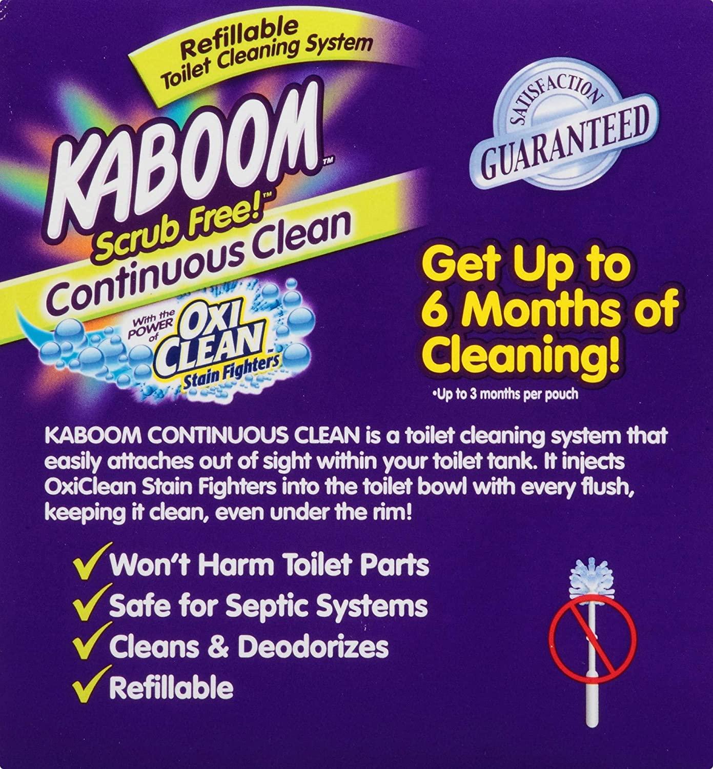  Kaboom Scrub Free! Toilet Bowl Cleaner System with 2 Refills :  Health & Household