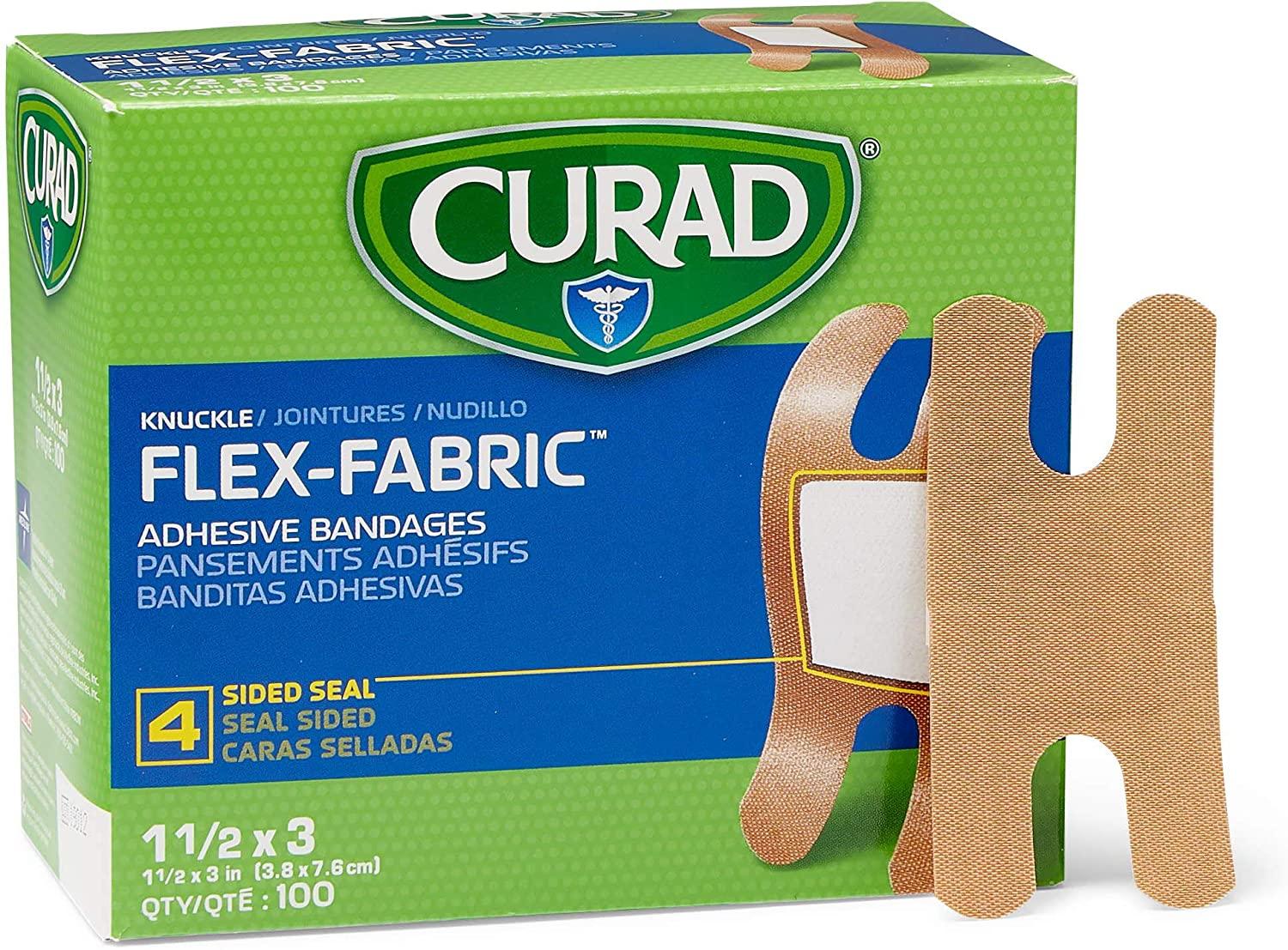 Curad Fabric Adhesive Knuckle Bandages, Finger Bandages for Knuckles