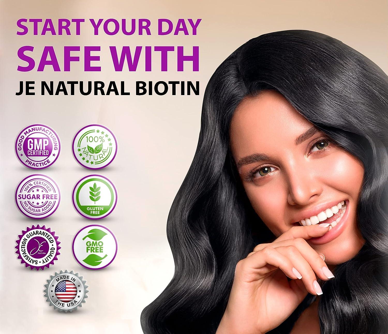 JE Natural Biotin Hair Skin and Nails Vitamins 60 Capsules of
