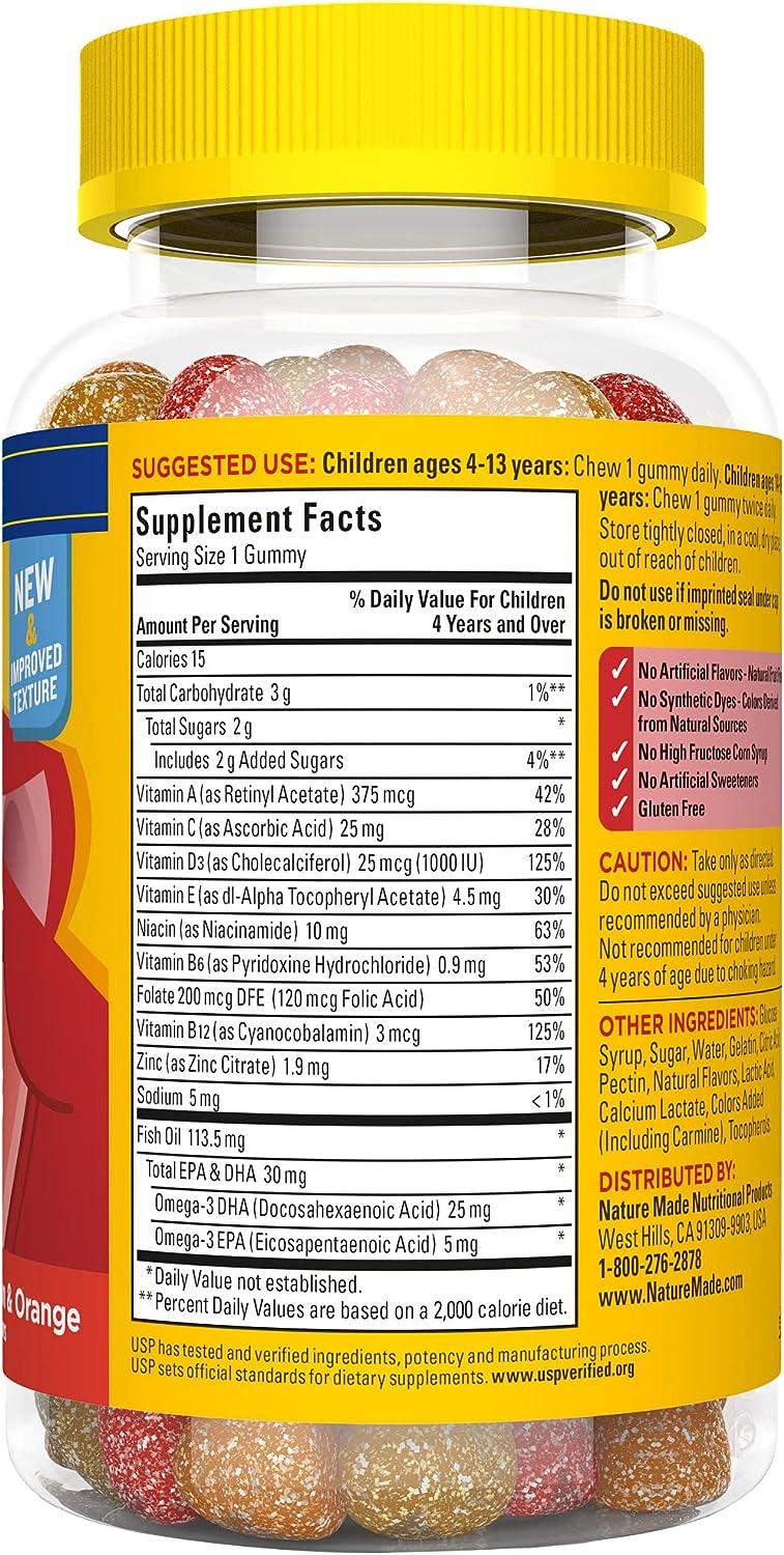Nature Made Kids First Multivitamin with Omega3 Gummies 70 Count for