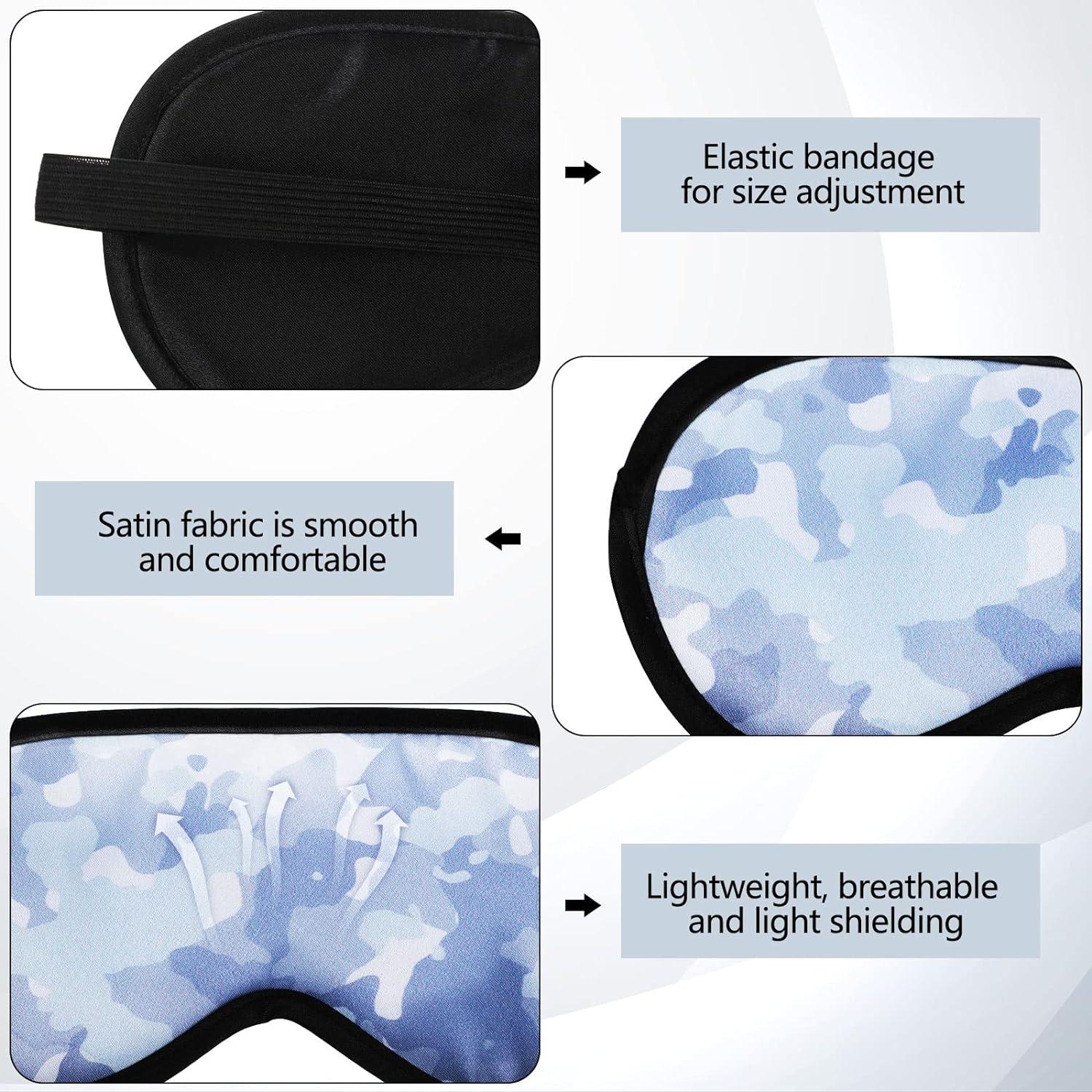 6-Pack Kids Camo Sleep Mask - Soft Satin Eye Cover for Boys
