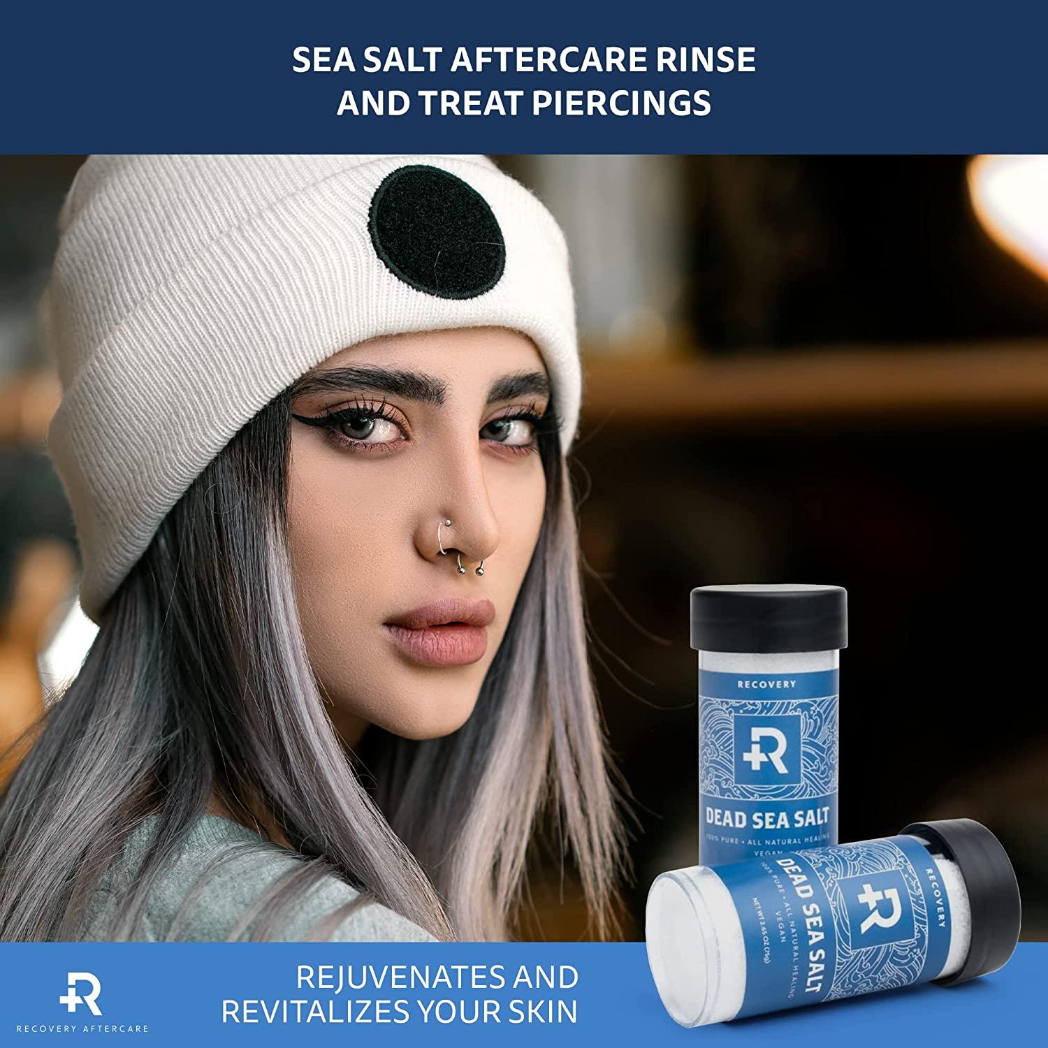 Dead Sea Salt Piercing Aftercare 2.65oz Natural Soothing Healing Solution