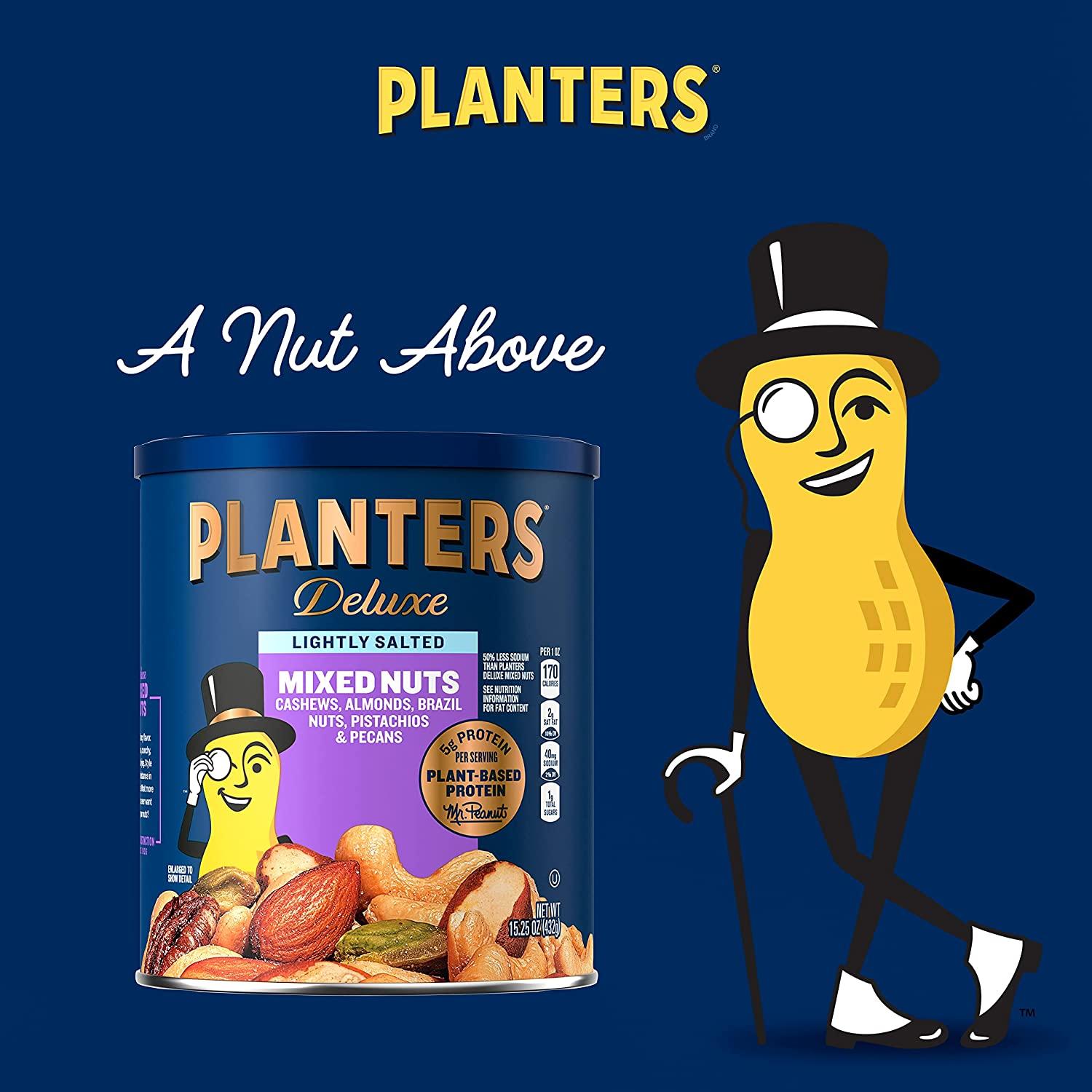 PLANTERS Deluxe Lightly Salted Mixed Nuts 15.25 oz Resealable