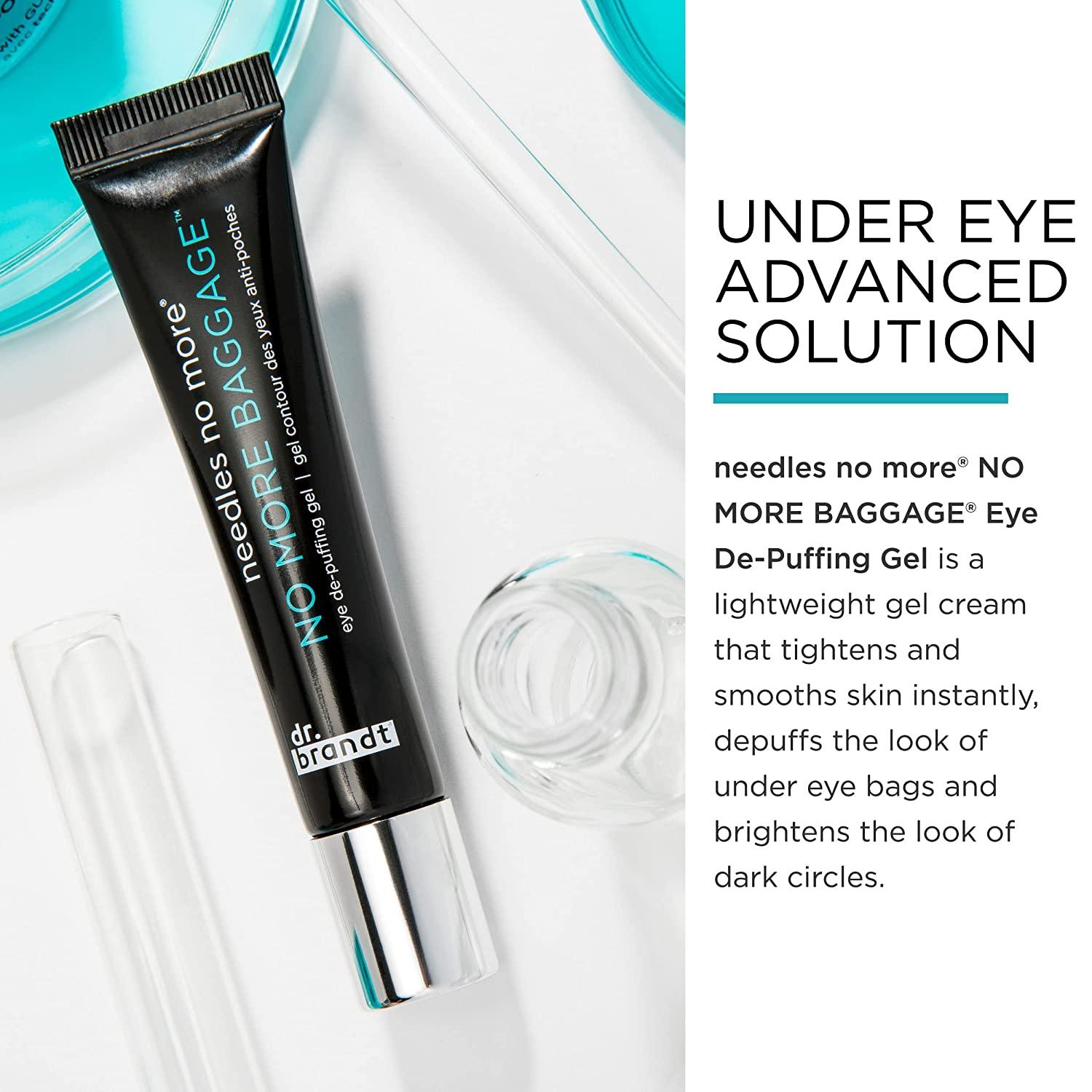  Dr. Brandt Skincare Needles No More Baggage - Gel para ojos  unisex, color nude, 0.5 onzas, paquete de 2