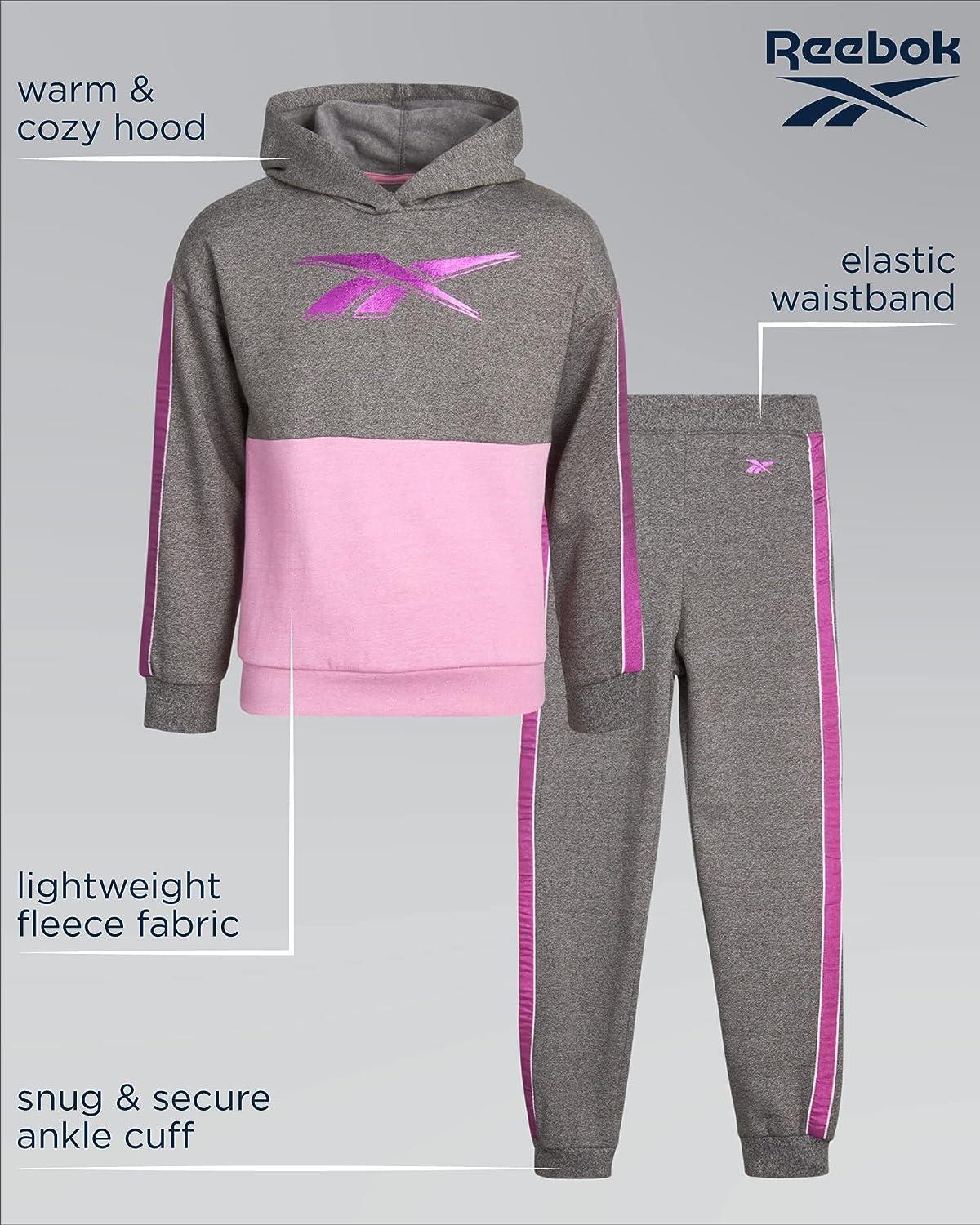  Reebok Girls' Jogger Set - 2 Piece Hoodie Sweatshirt and  Sweatpants Sweatsuit (Size 4-12), Size 7, Sedona Rose : Clothing, Shoes &  Jewelry