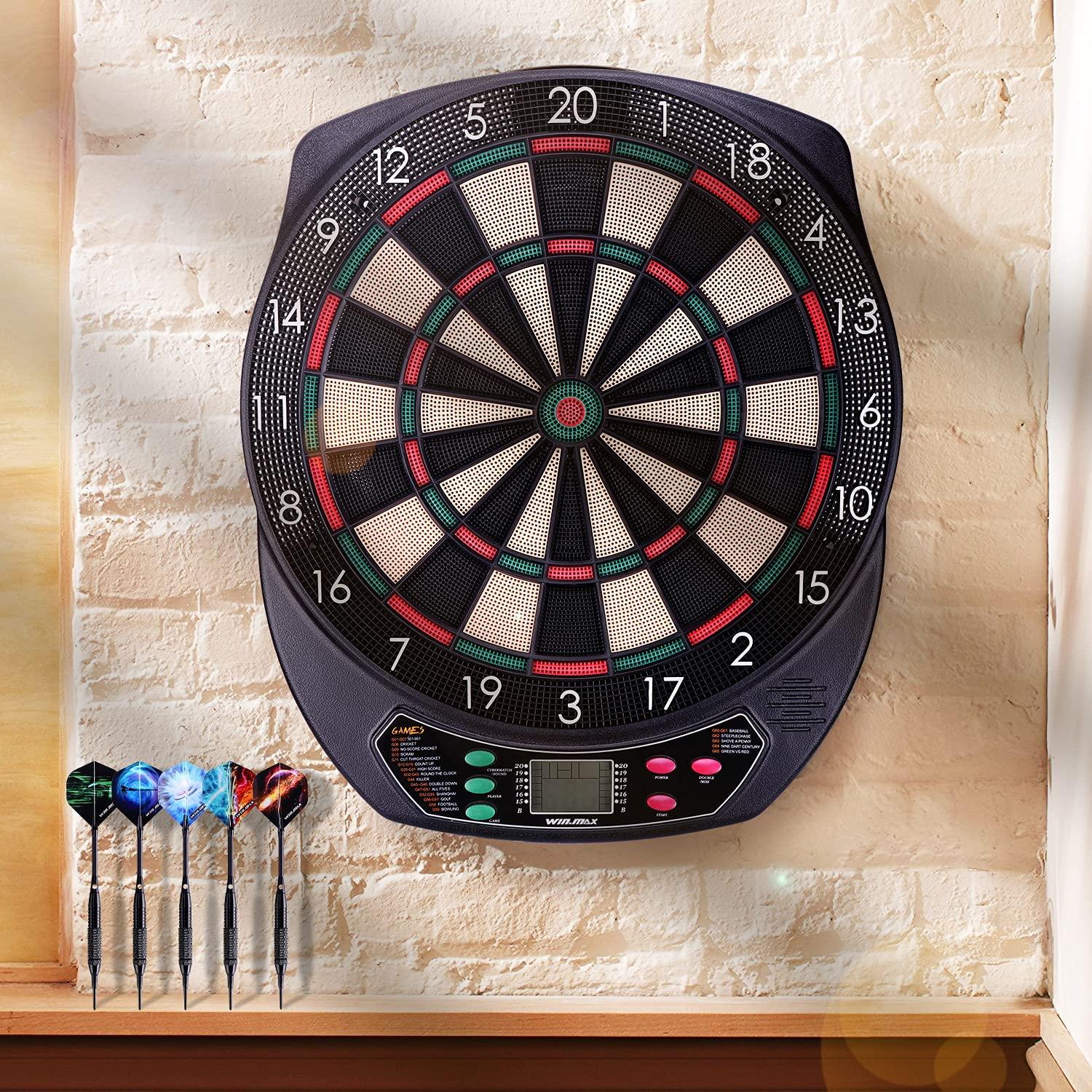 Electronic Dart Board, Dart Board for Kids with 12 Soft Tip Darts, 