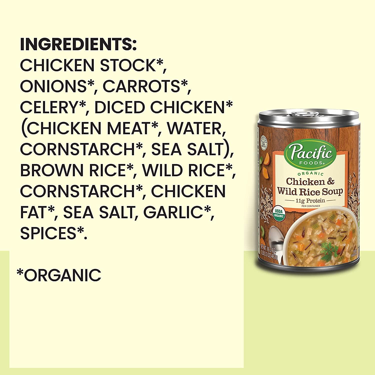 Pacific Foods Organic Wild Rice Chicken Soup, 16.3 Oz Can