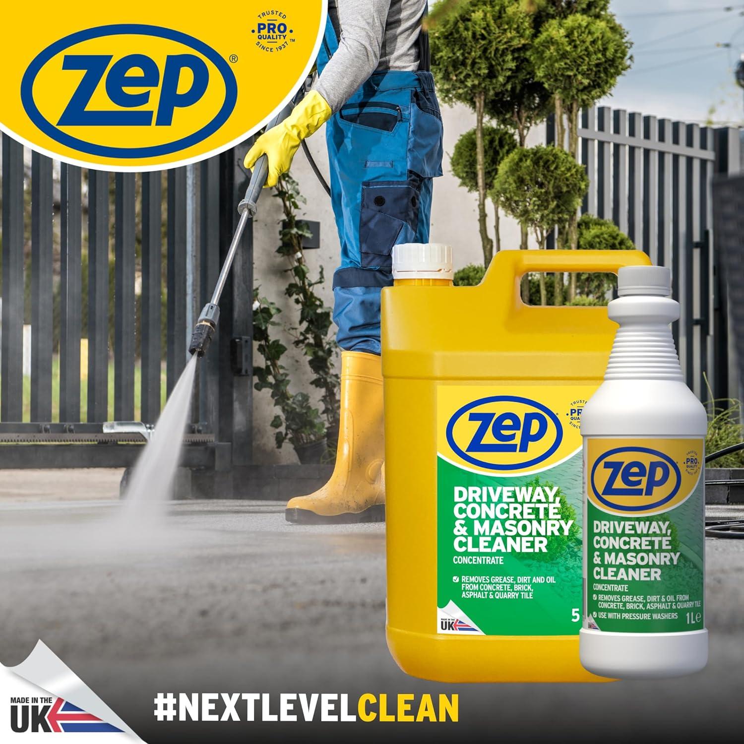 Zep Driveway Concrete & Masonry Cleaner Concentrated formula covers