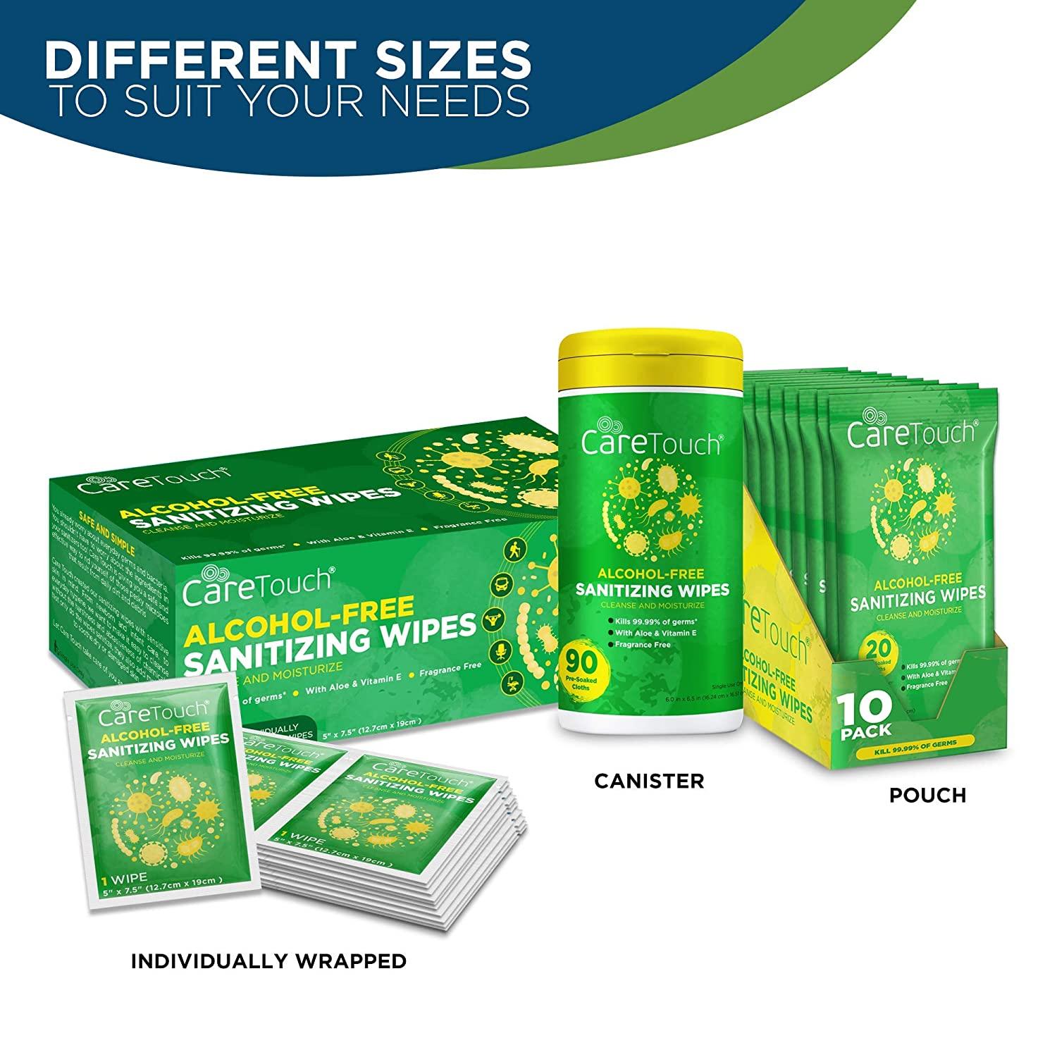 Care Touch AlcoholFree Hand Sanitizer Wipes 100 Individually Wrapped