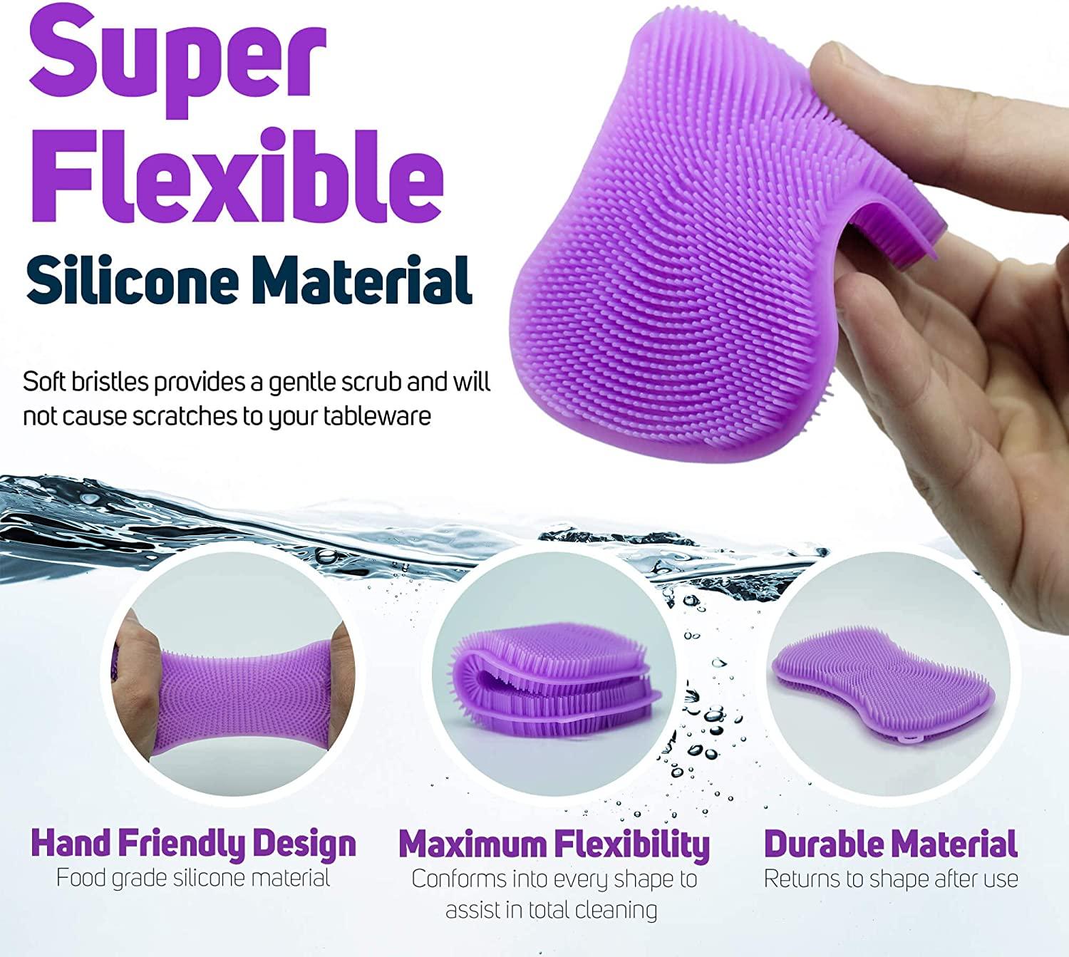 VerPetridure Silicone Sponge Dish Washing Kitchen Scrubber - Magic  Food-Grade Dishes Multipurpose Better Sponges Non Stick Cleaning Smart  Kitchen Gadgets Brush Accessories 