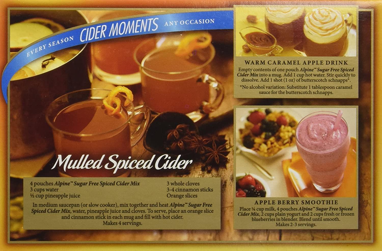 Alpine, Spiced Cider, Sugar Free Apple Flavored Drink Mix, 1.4oz Box