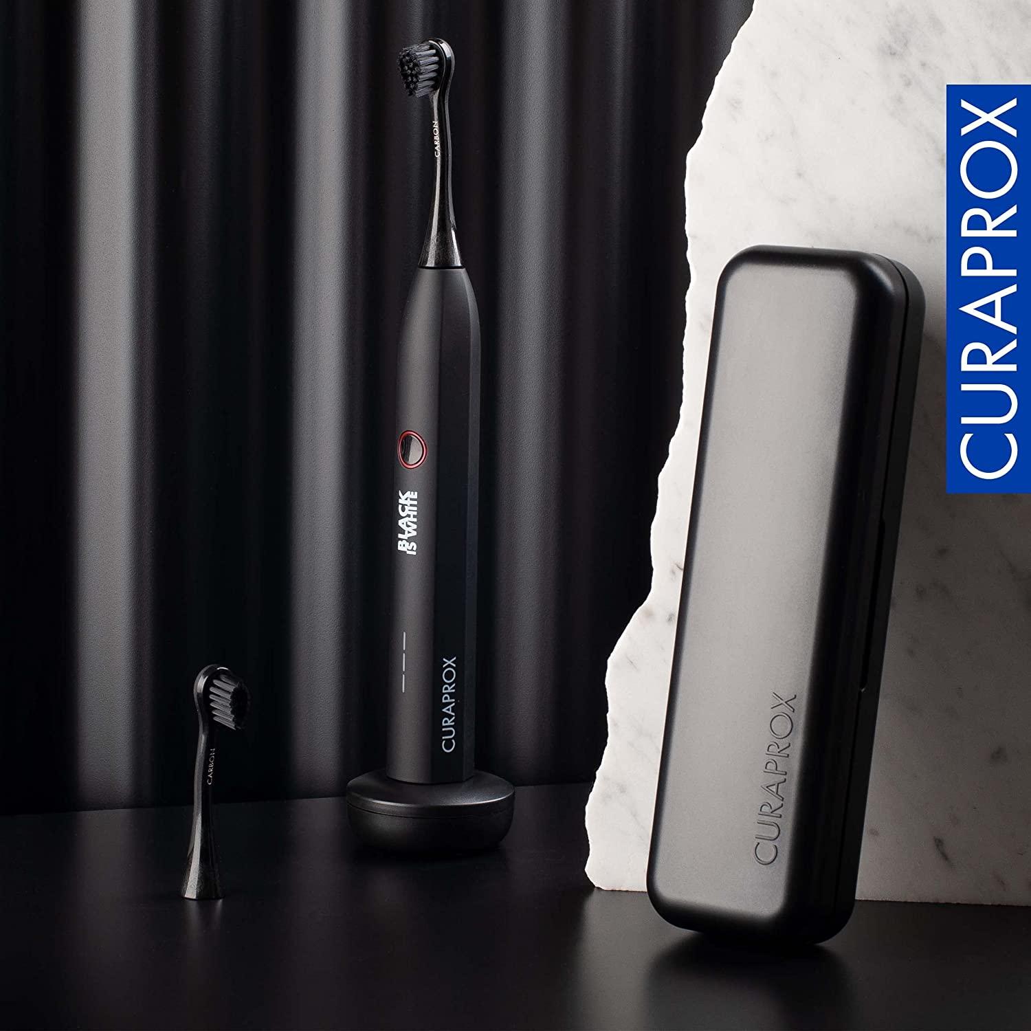 Curaprox Black is White Hydrosonic Electric Toothbrush with Charger and Travel Case