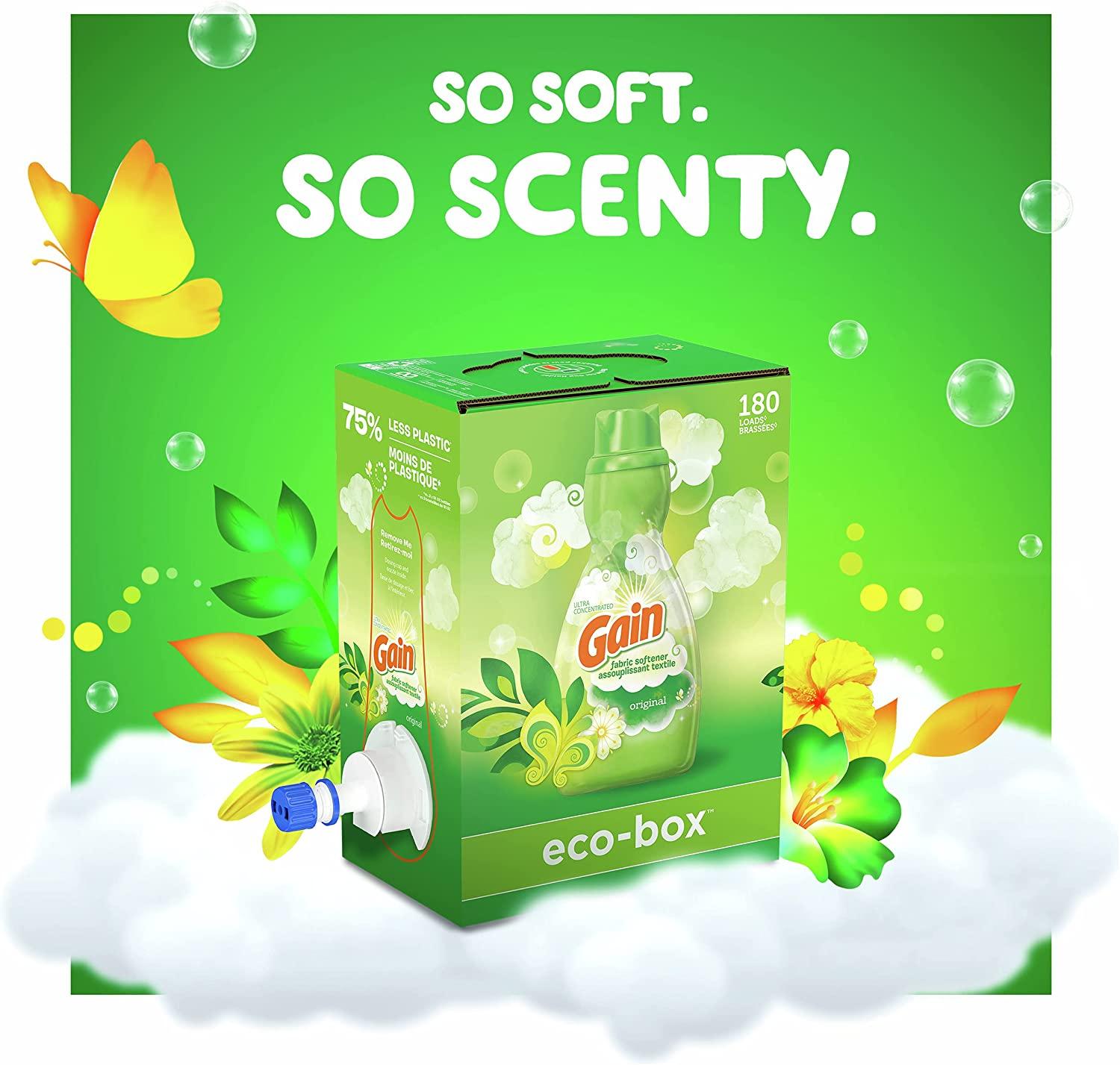 Gain Laundry Detergent & Fabric Softener EcoBox Bundle Original