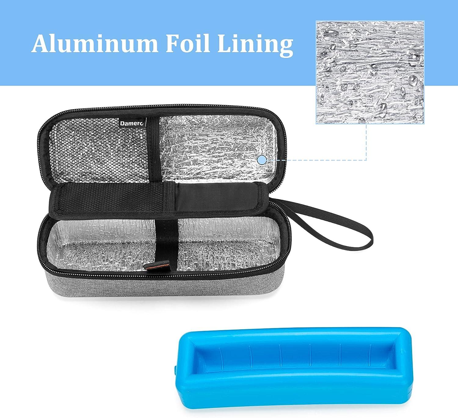 Damero Insulin Vial Carrying Case Diabetic Travel Case Medicine Cooler Bag with Ice Pack for