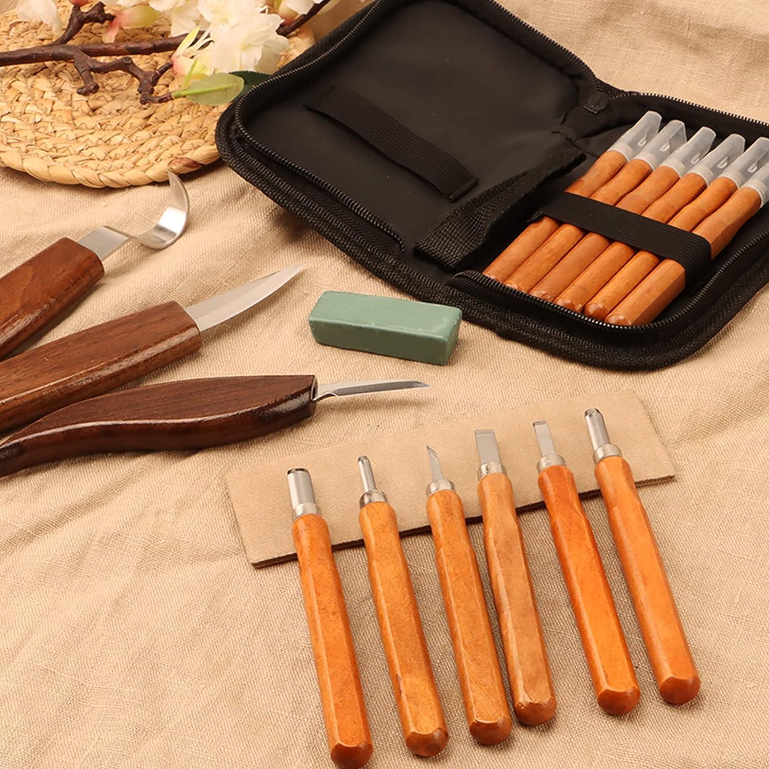 Wood Carving Tools Set 19pcs for Beginners Professionals FOX FAIRY
