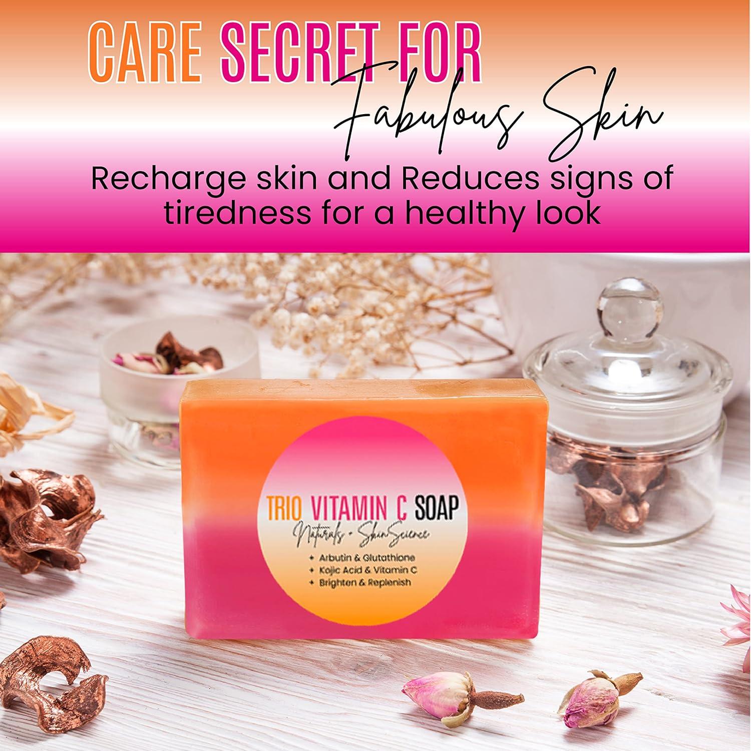 Organic Kojic Acid & Vitamin C Soap Bar - Advanced Glowing Formula with  Arbutin & Glutathione for Radiant Skin | 5 OZ Pack