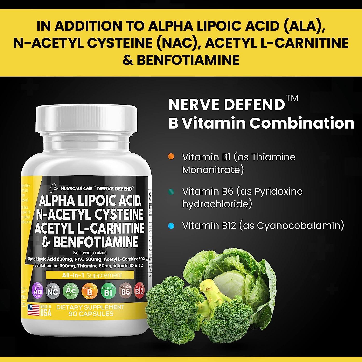 Nerve Support Supplement with Alpha Lipoic Acid, NAcetyl Cysteine