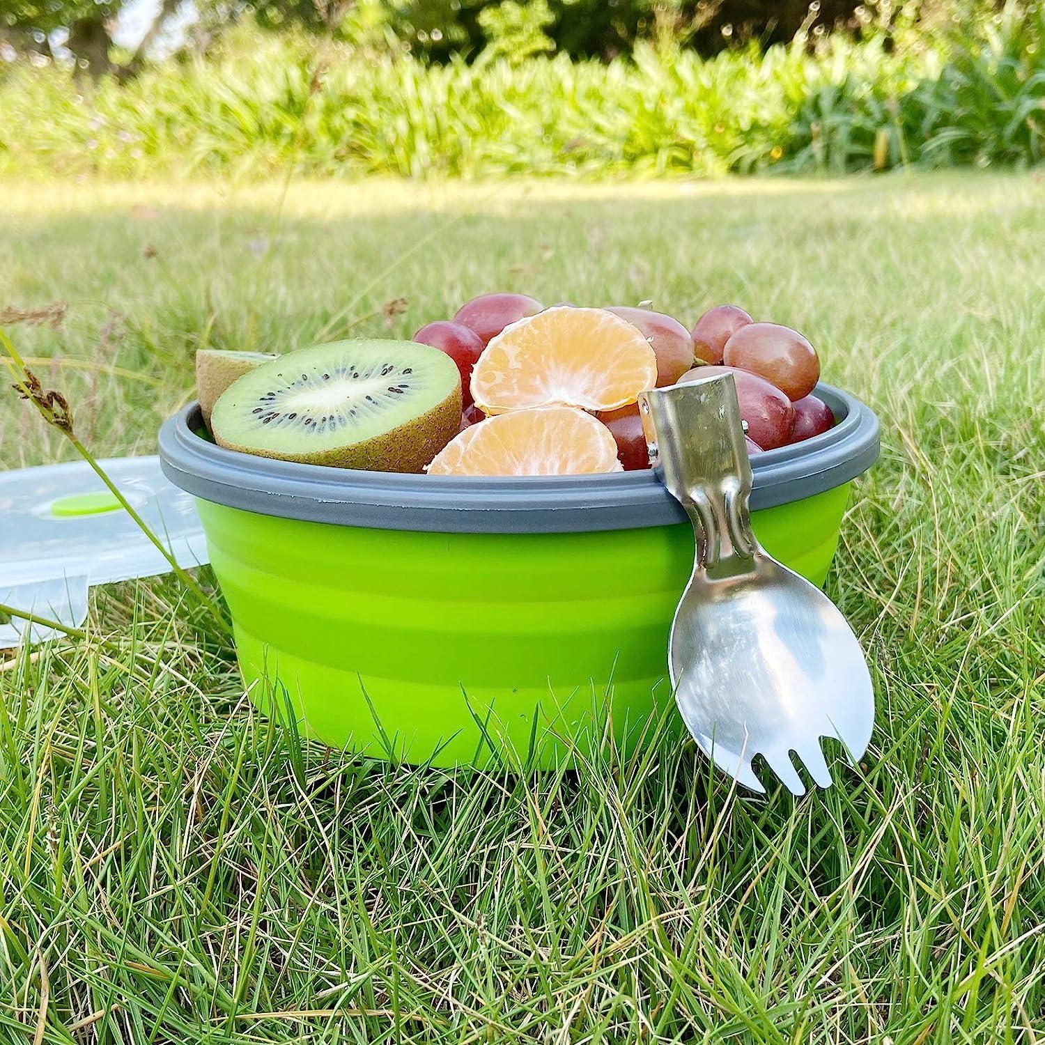 CCyanzi 1200ml Collapsible Camping Bowl Silicone Food Storage Container