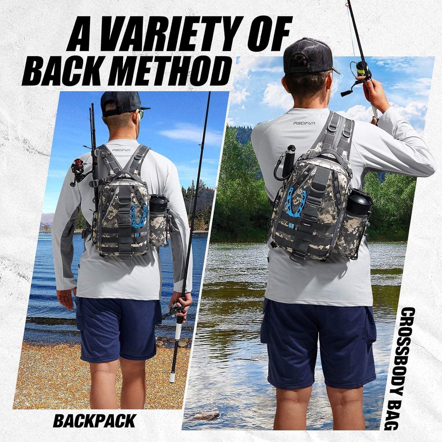 Buy Piscifun Fishing Tackle Backpack with Rod & Gear Holder, Lightweight  Outdoor Fishing Tackle Storage Bag, Water-Resistant Multifunctional Fishing  Shoulder Pack for Fishing, Hiking, Hunting at