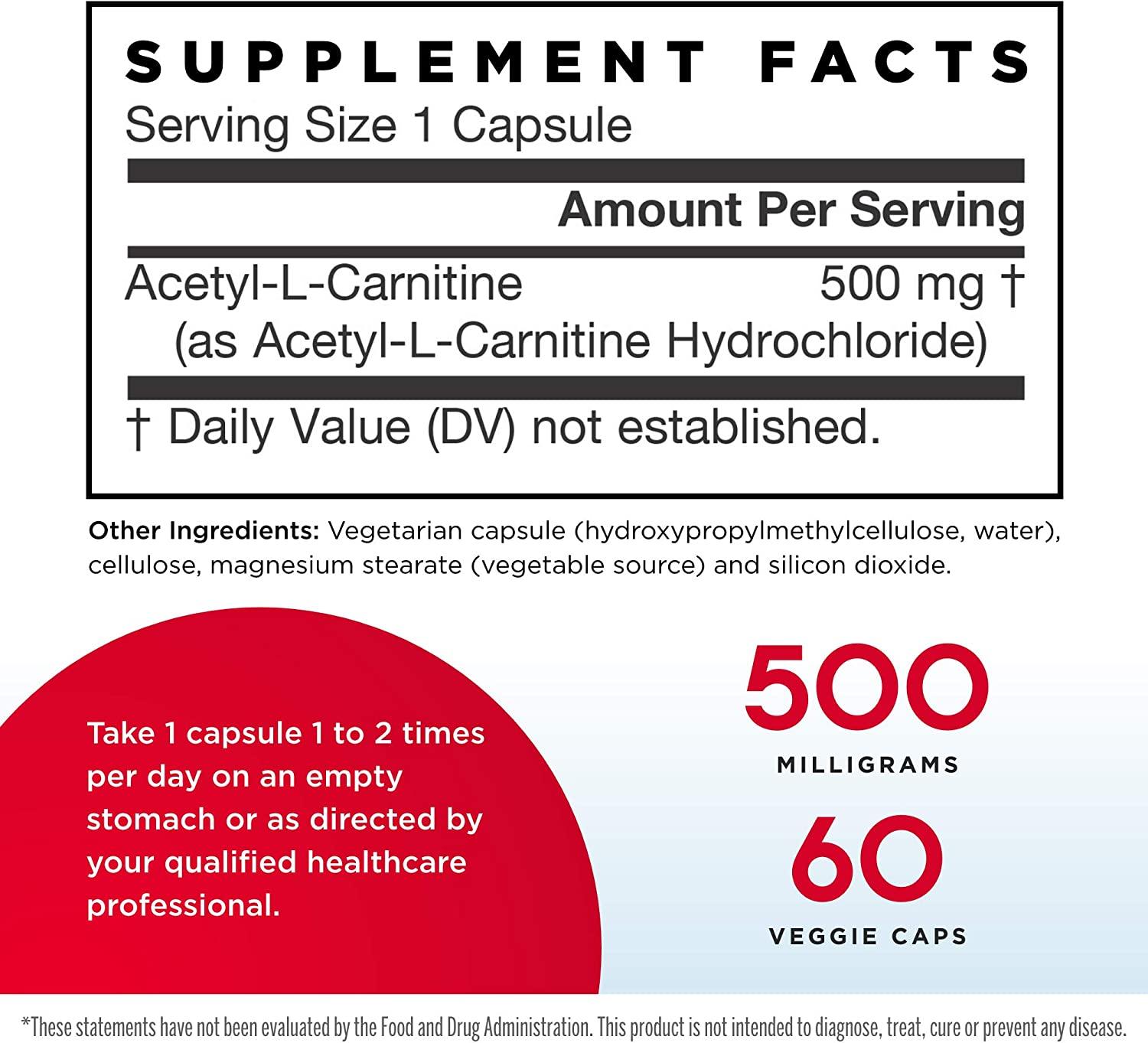 jarrow formulas acetyl l carnitine Jarrow Formulas Acetyl L-Carnitine 500 mg, Supports Antioxidant Protection  for the Brain, 120 Caps main image 0