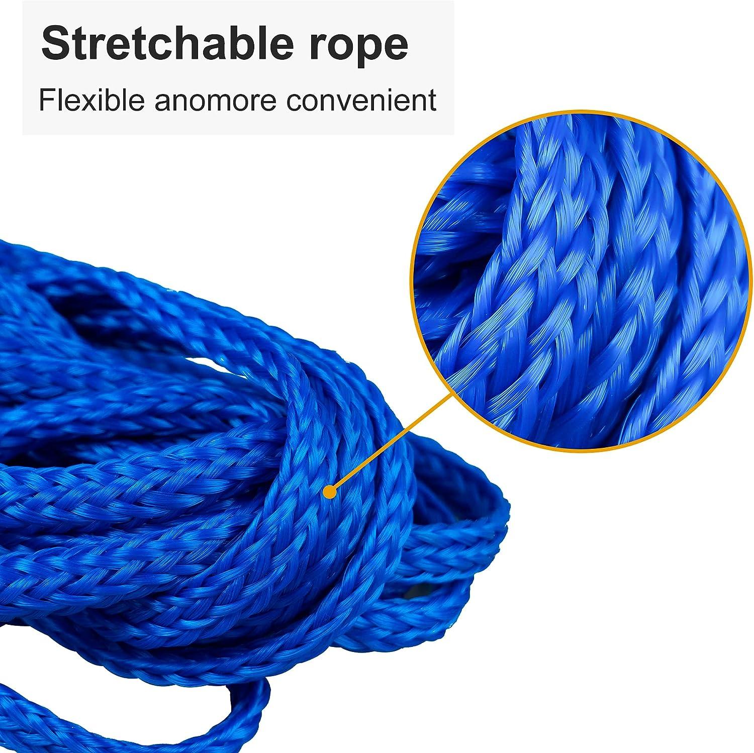 Water Ski Towable Tube Rope Connector Blue Tow Rope for Tubing & Surfing Boat Tube Leash