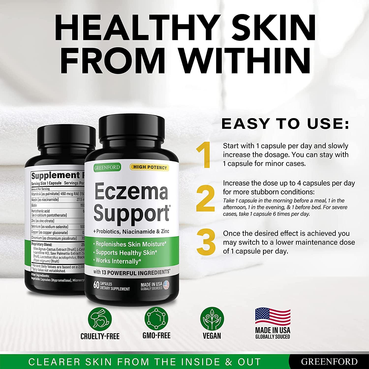 Natural Eczema Relief Supplement USA Made Alternative to Dupixent