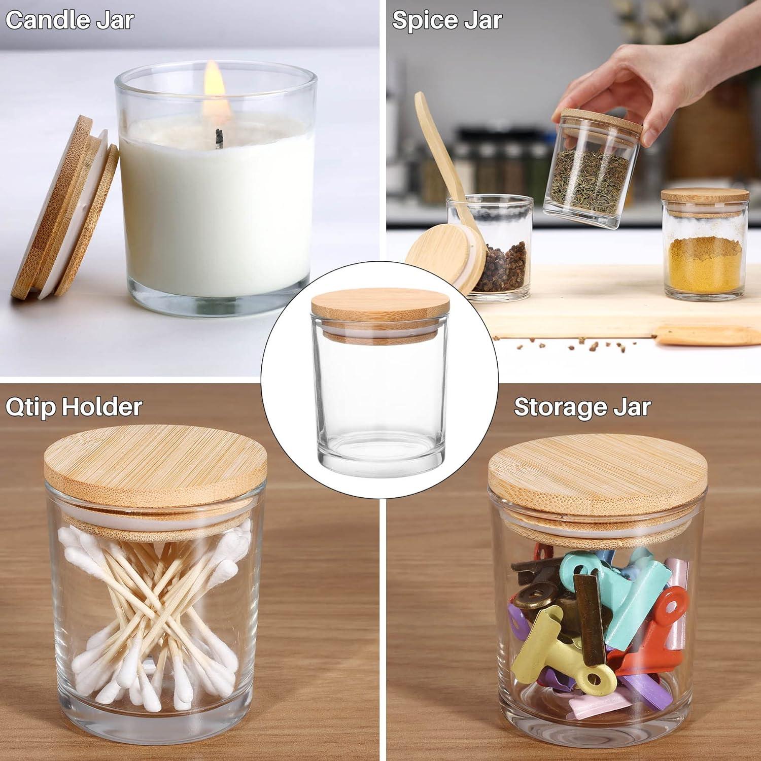 Wholesale Custom Modern Frosted Glass Candle Jar with Wooden Lid