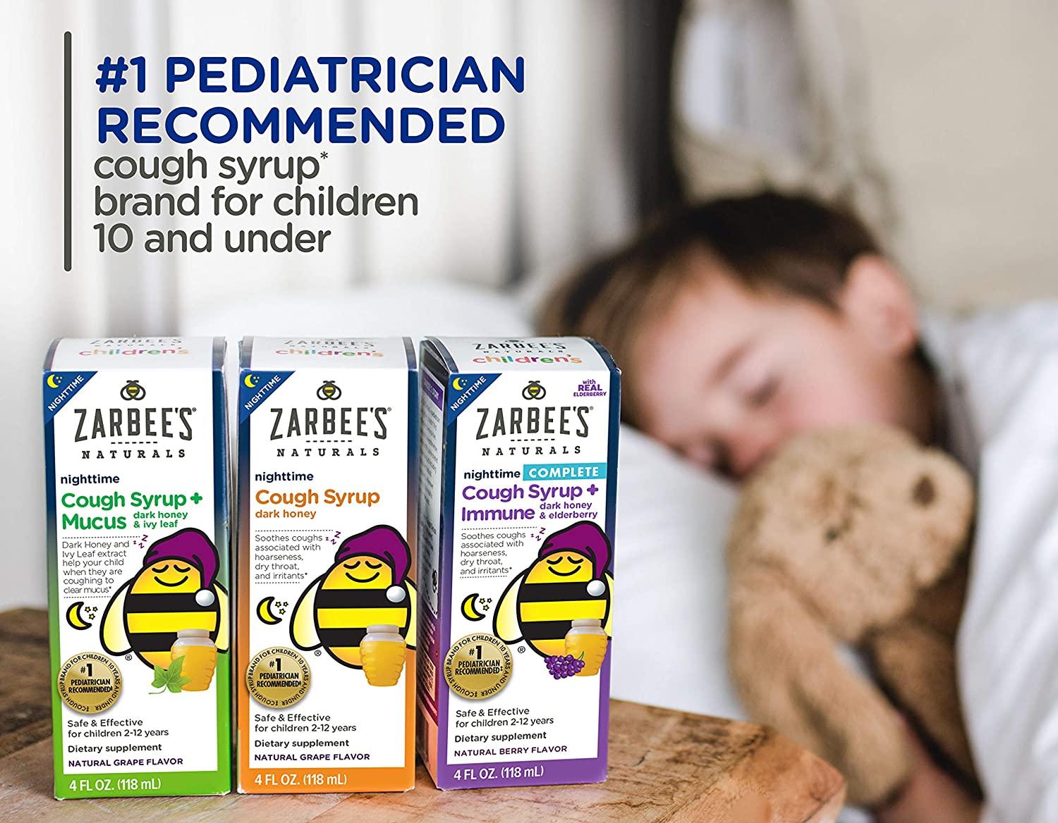 Zarbee's Naturals Children's Nighttime Cough Syrup Dark Honey & Ivy