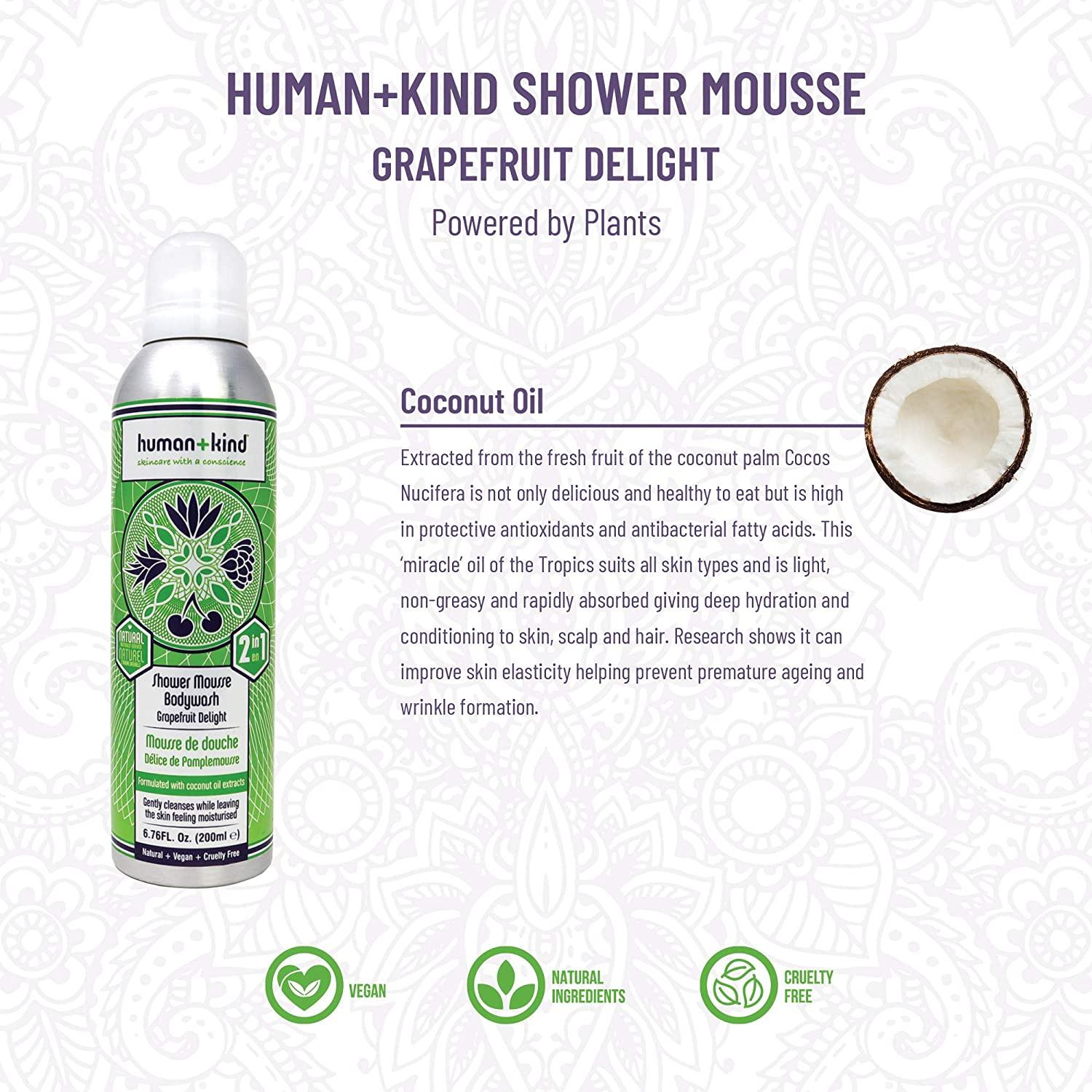 Human+Kind Shower Mousse Body Wash Suitable For Sensitive Skin