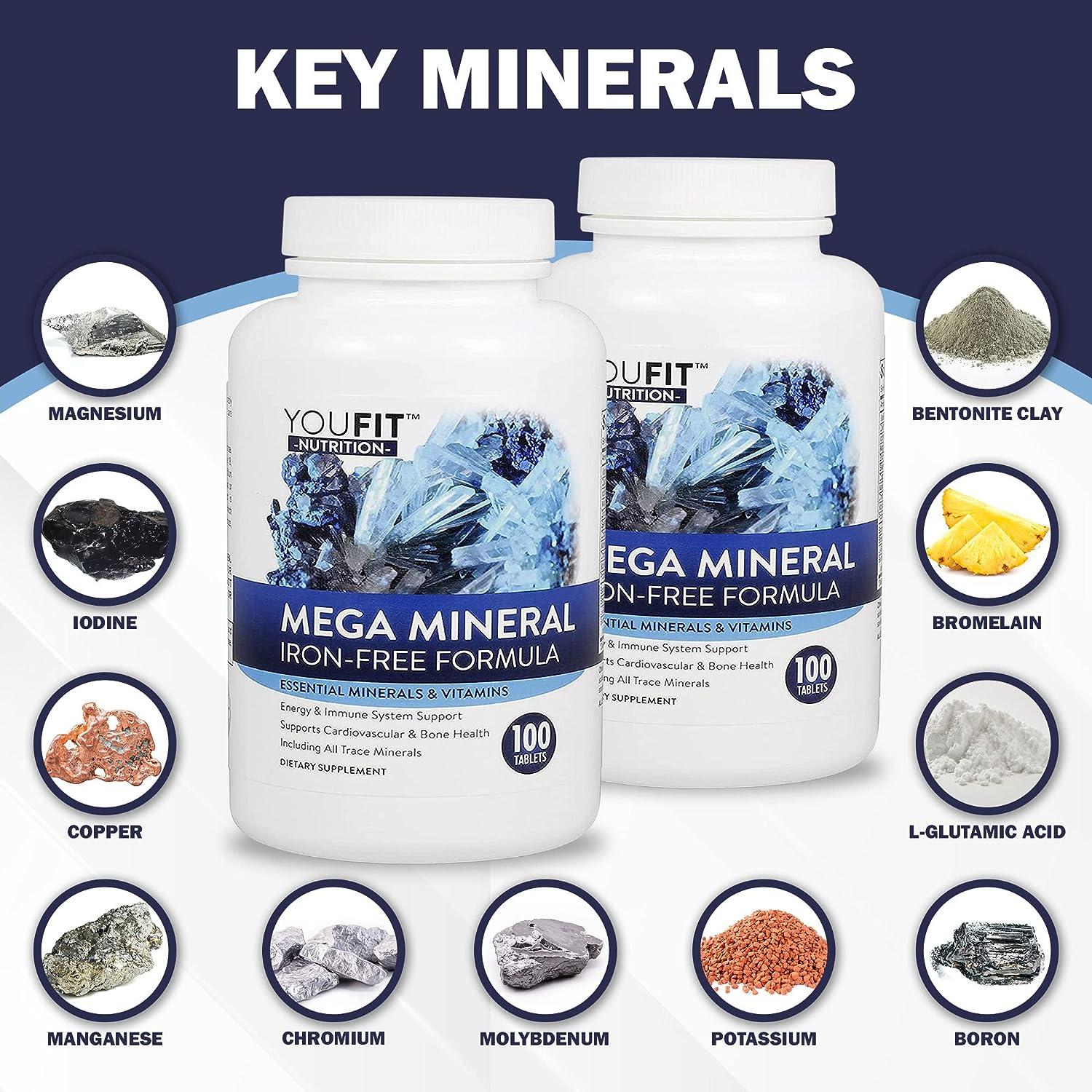 Youfit Nutrition Mega Minerals Supplement 72 Trace Minerals Immune