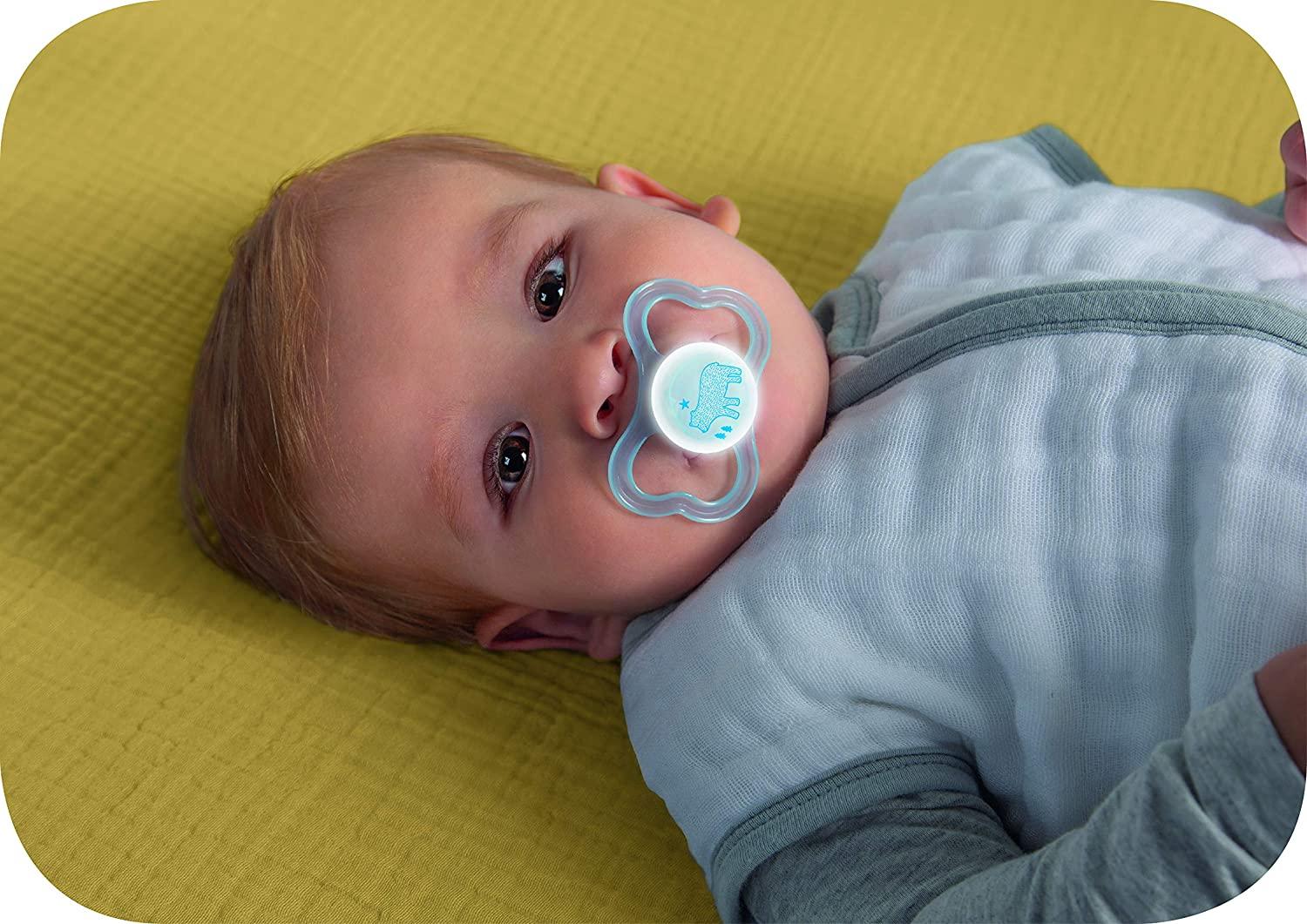 MAM Air Night & Day Baby Pacifier 3 Pack - Glows in the Dark, Sensitive ...