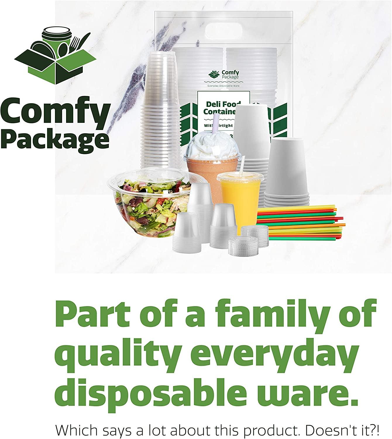Comfy Package [24 Sets - 32 oz.] Plastic Deli Food Storage Freezer  Containers With Airtight Lids