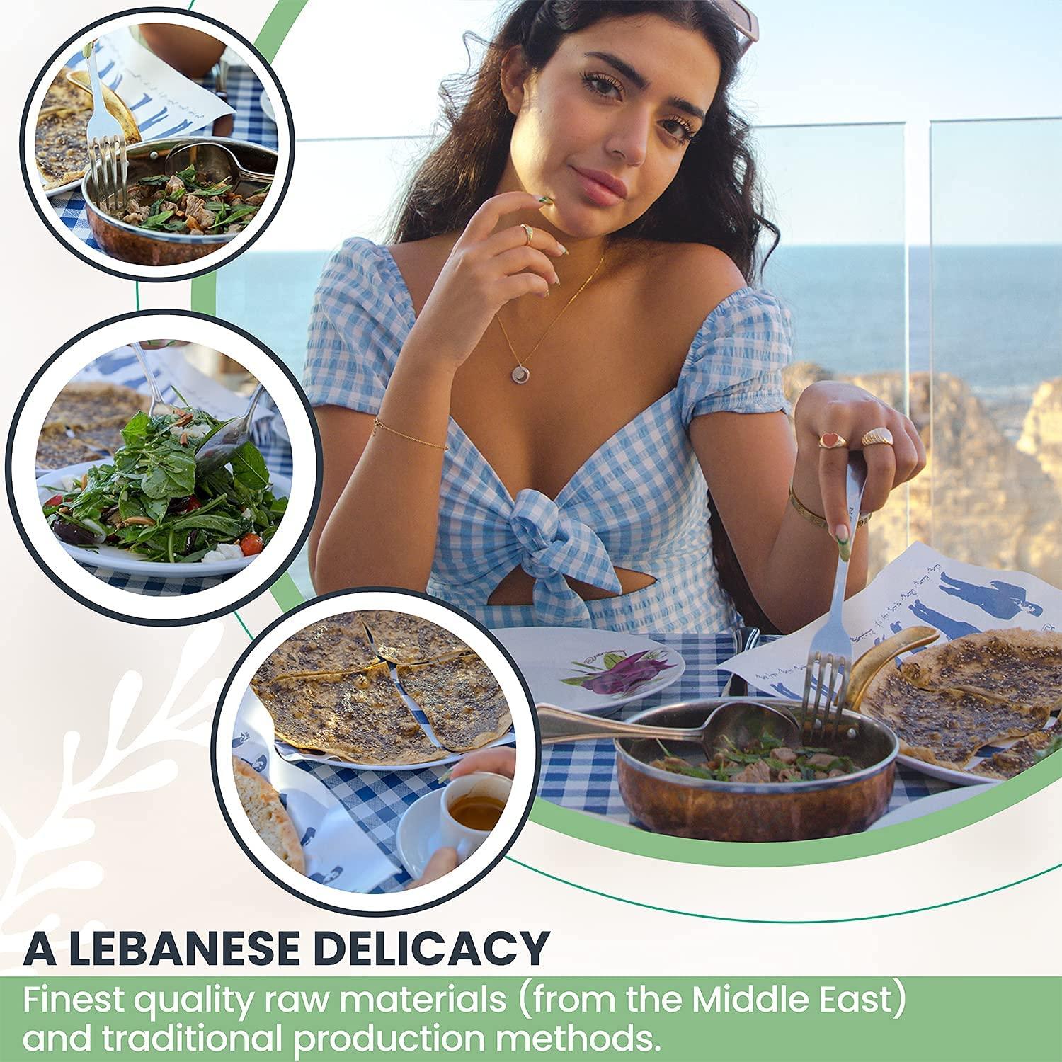 Premium Lebanese Zaatar Spice Blend with Toasted Sesame Seeds, Dried