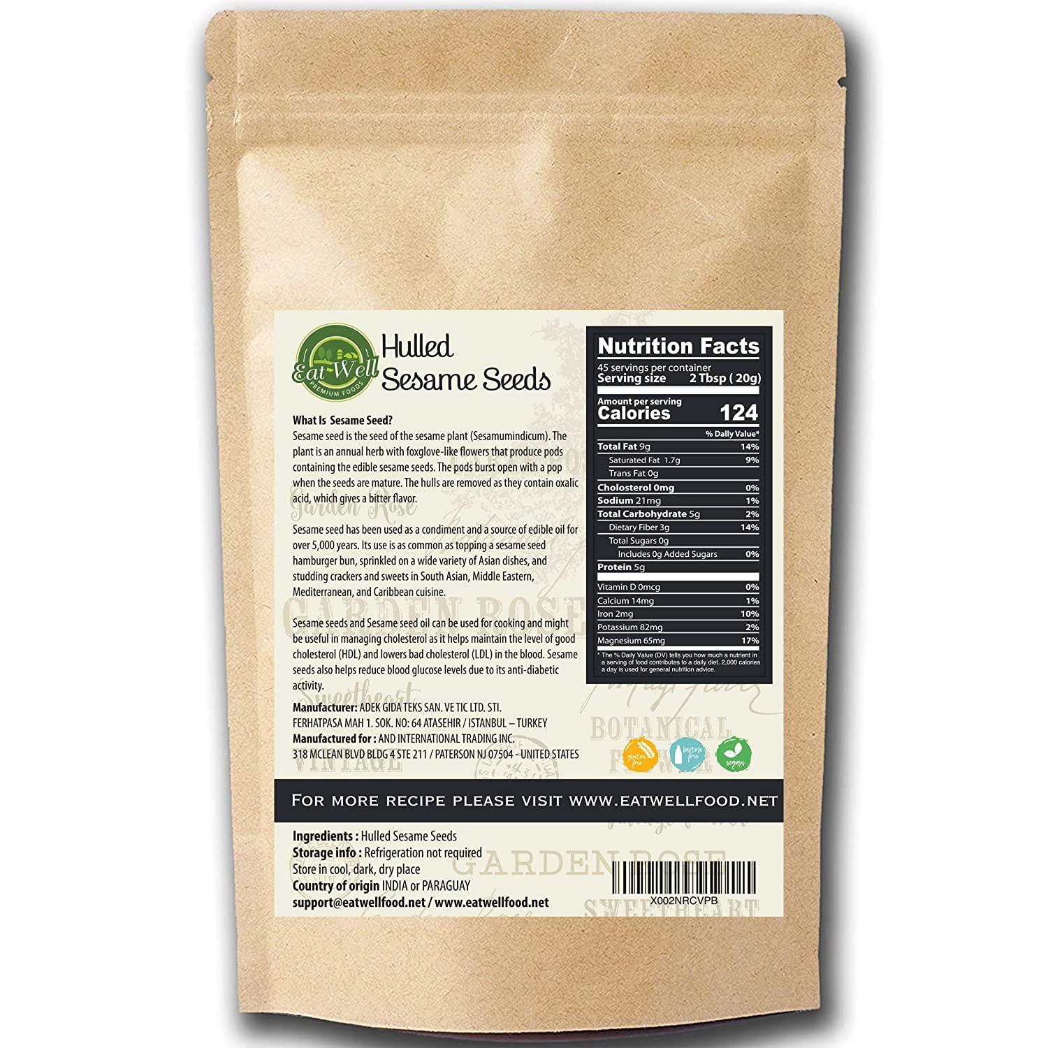 Eat Well Premium Foods Sesame Seeds, 2 Lbs 32oz Hulled White Sesame