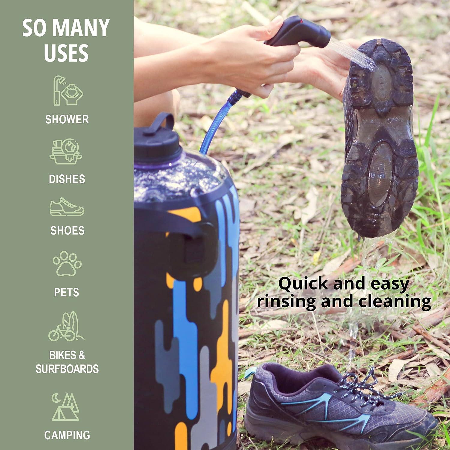 BONFOX Portable Camping Shower 2.6Ga 10L with Carry Bag Outdoor