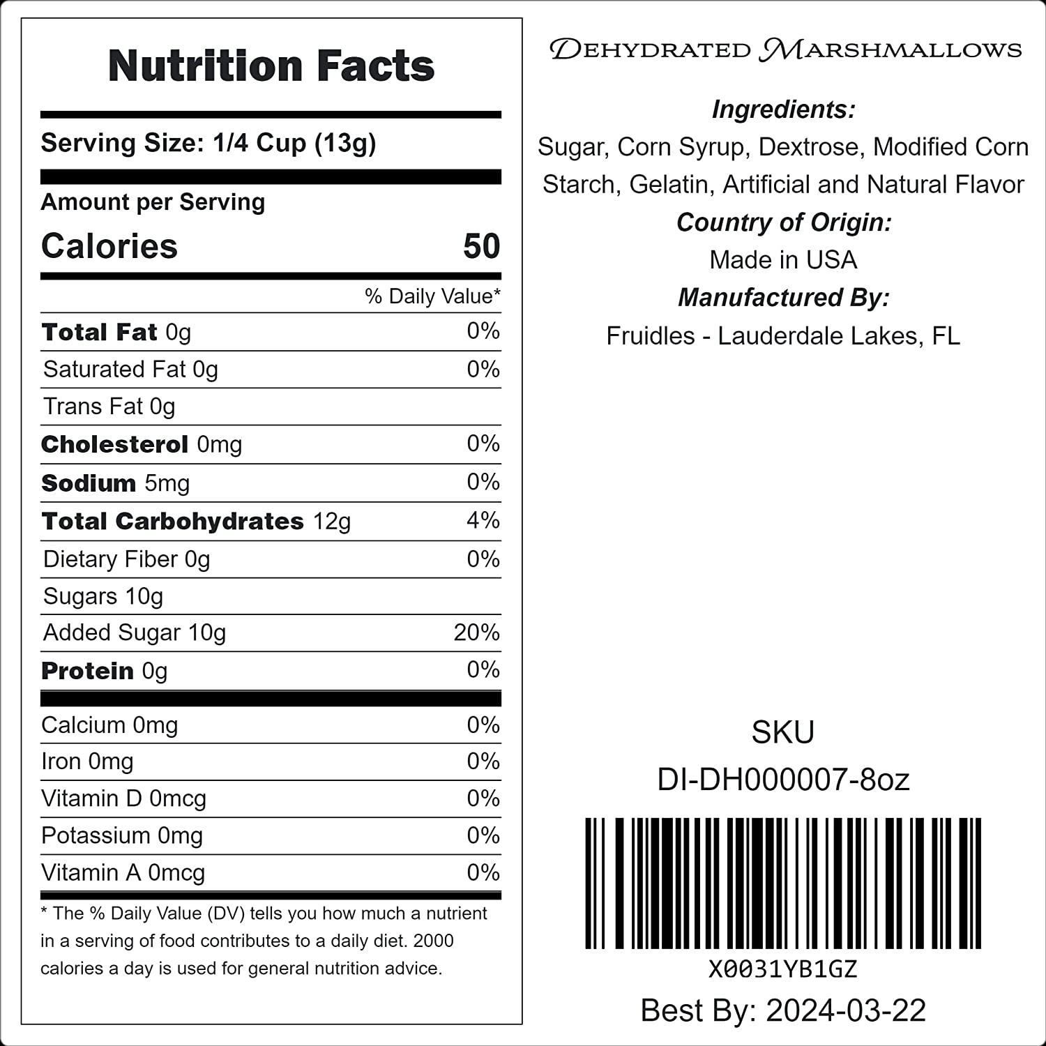 Mini Dehydrated Marshmallows in Resealable Bag - Mini ...