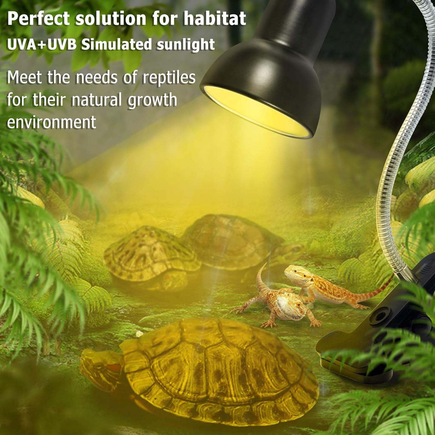 Tortoise Heat Lamp Basking Lamp Bulb UVA UVB Light Lamp Heat