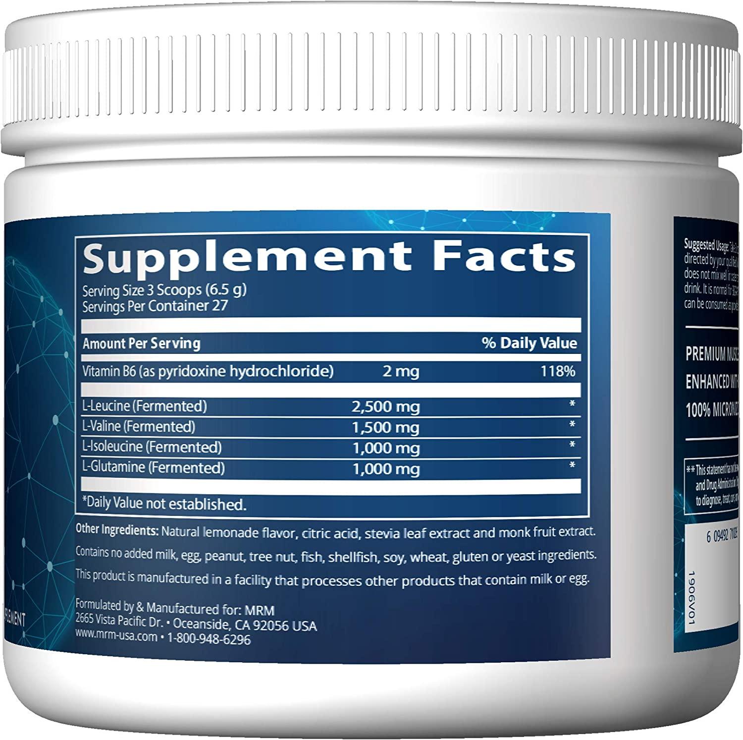 MRM BCAA + G Ultimate Recovery Formula Lemonade 180g 180 Gram (Pack