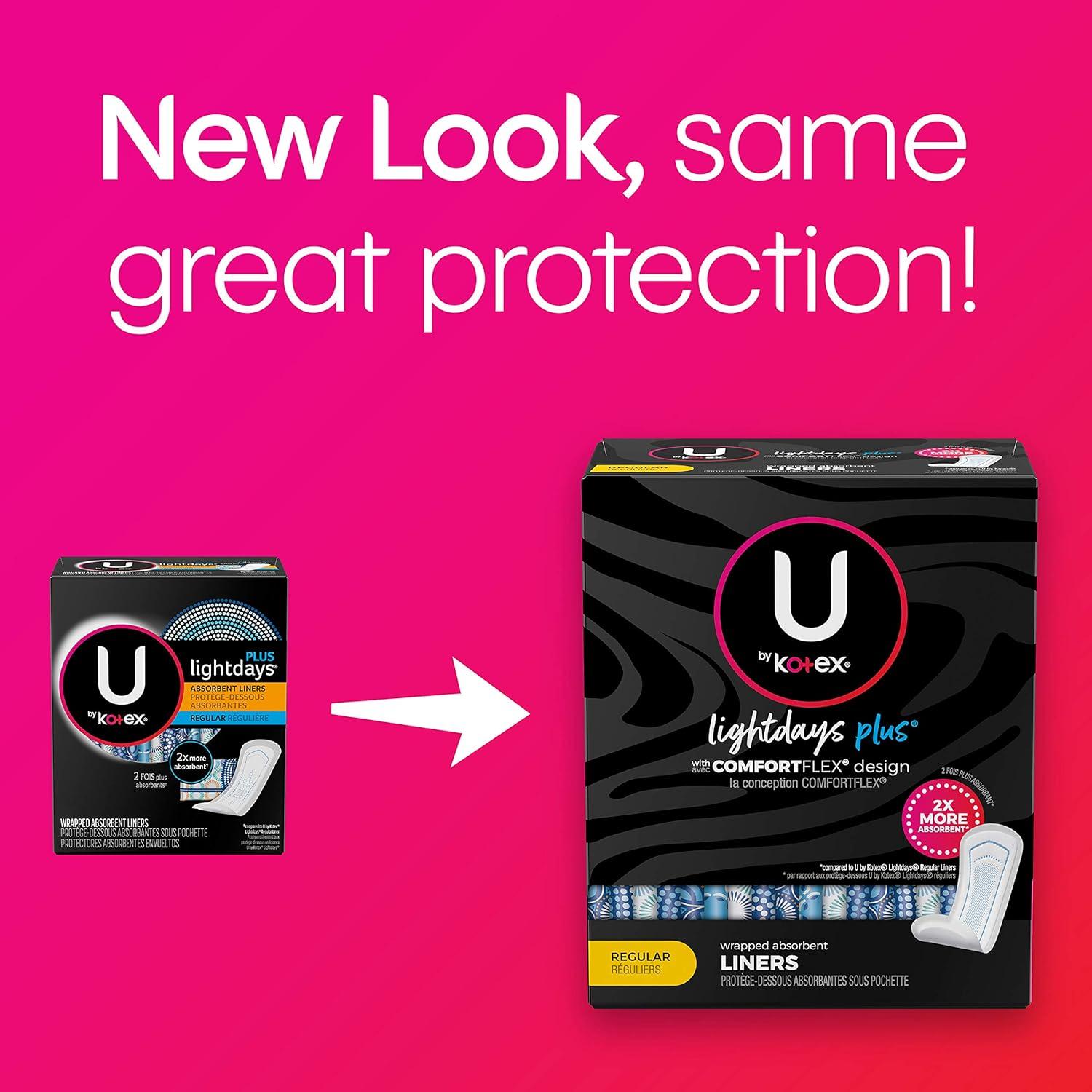 Kotex Lightdays Plus Absorbent Liners 40 Count